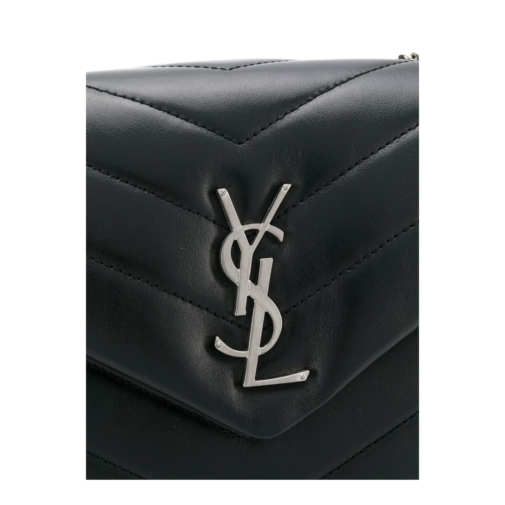 Black Leather Small Loulou Shoulder Bag