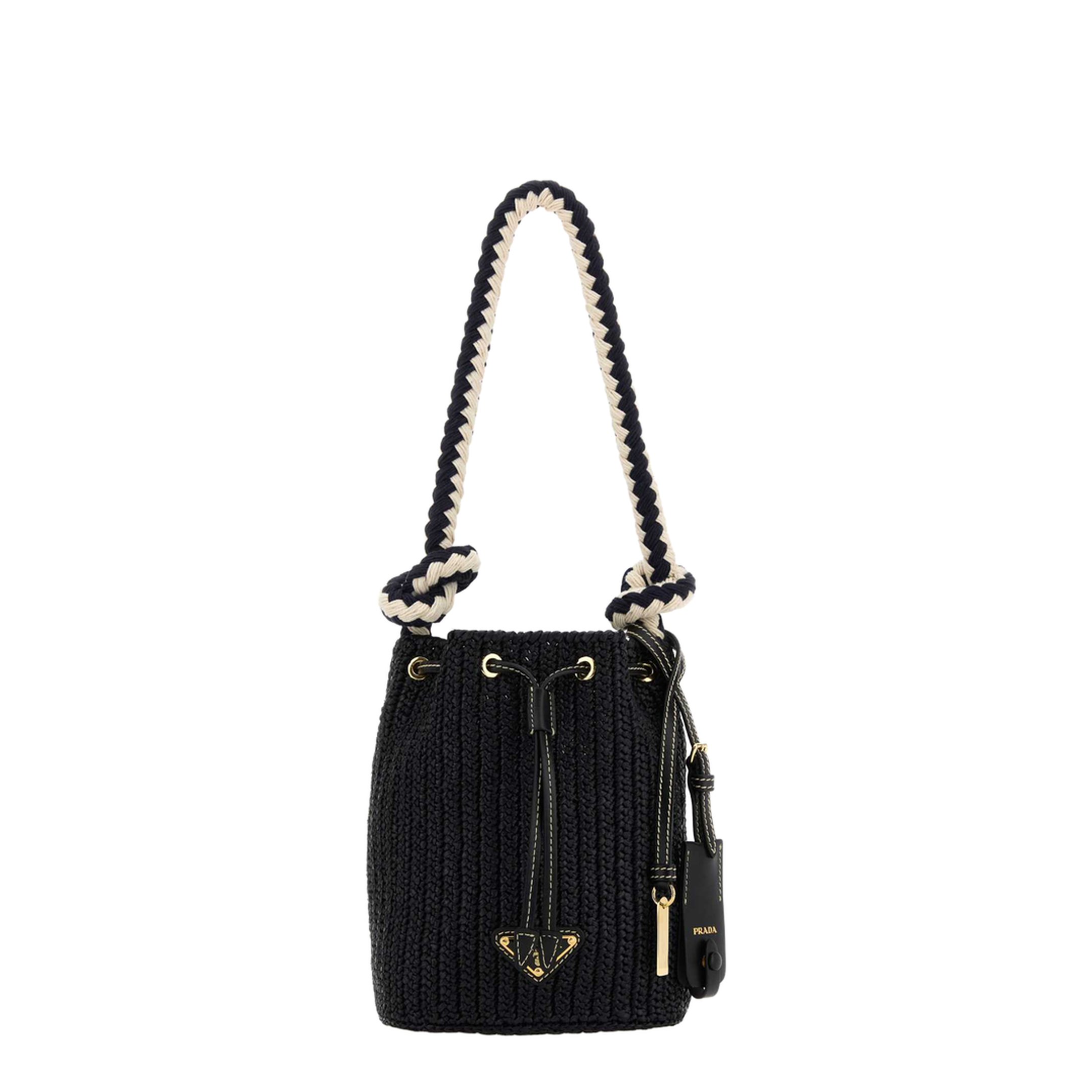 Black Crochet Mini Bucket Bag