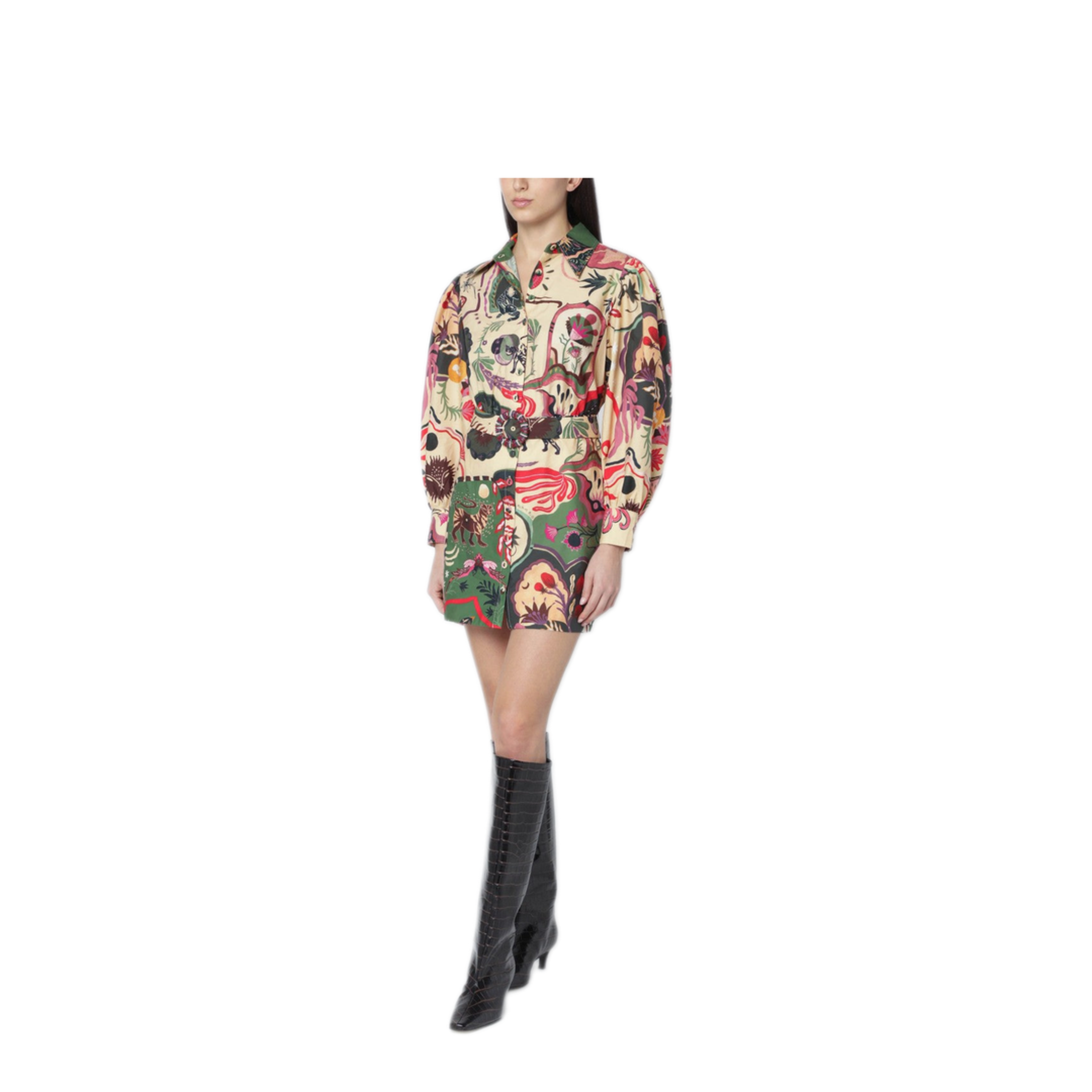 MAYFEYR - Farm Rio - Short Multicolor Dress With Matching Belt - 350089CO26007