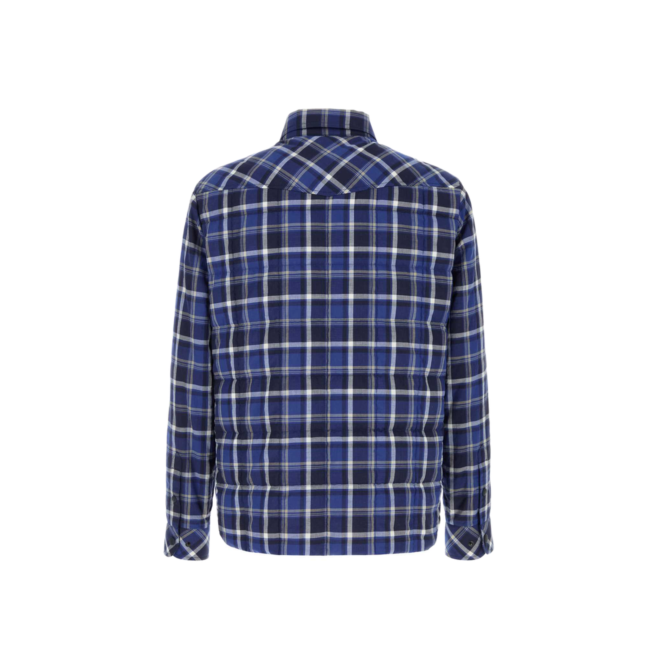 Black & Blue Gelt Check Cotton Blend Down Shirt Jacket
