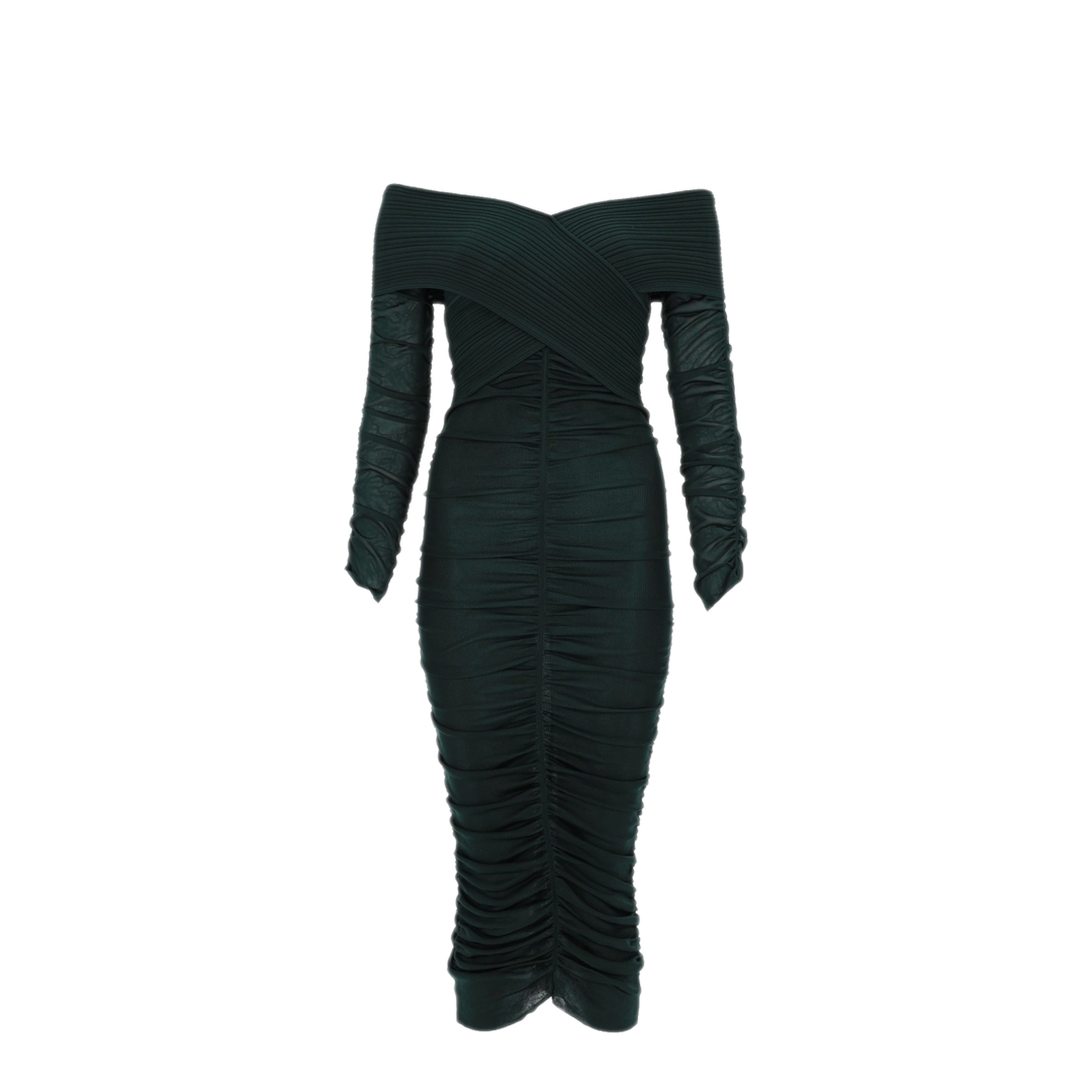 MAYFEYR - Self Portrait - Viscose Gathered Midi Dress - RS26011MAGGREEN