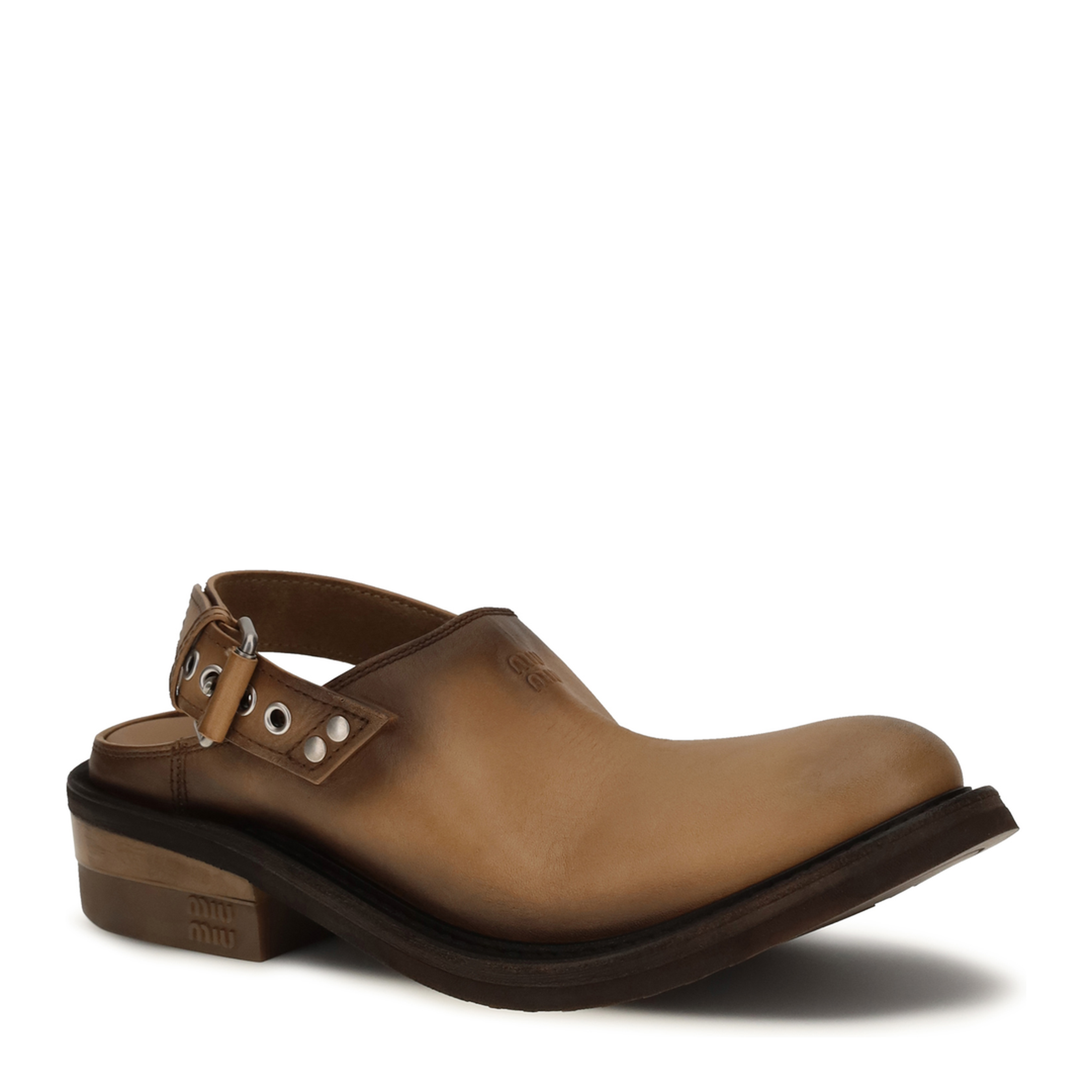 MAYFEYR - Miu Miu - Foule Leather Mules - 5R667EFA0455OD