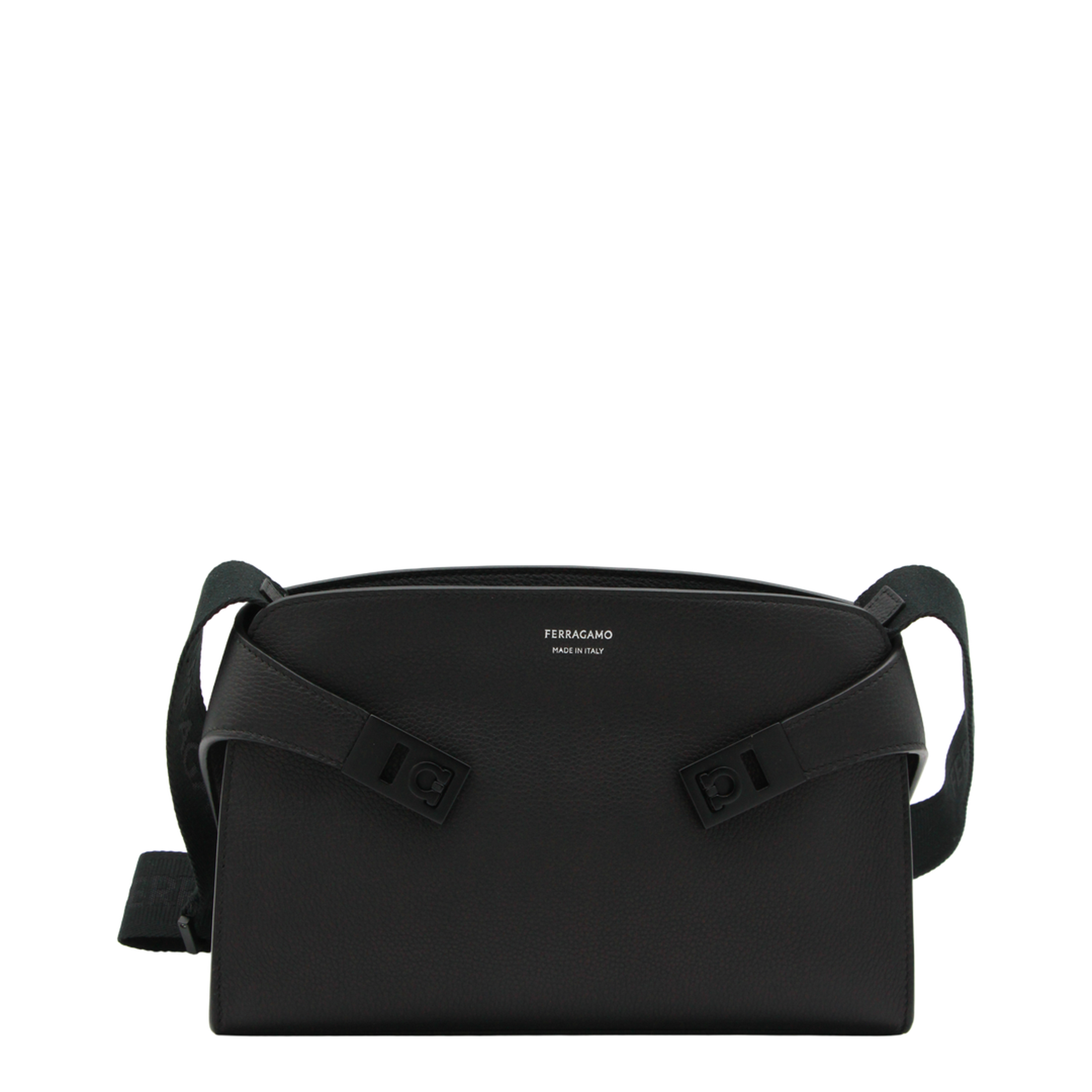 Hug Hammered Calfskin Messenger Bag - Nero