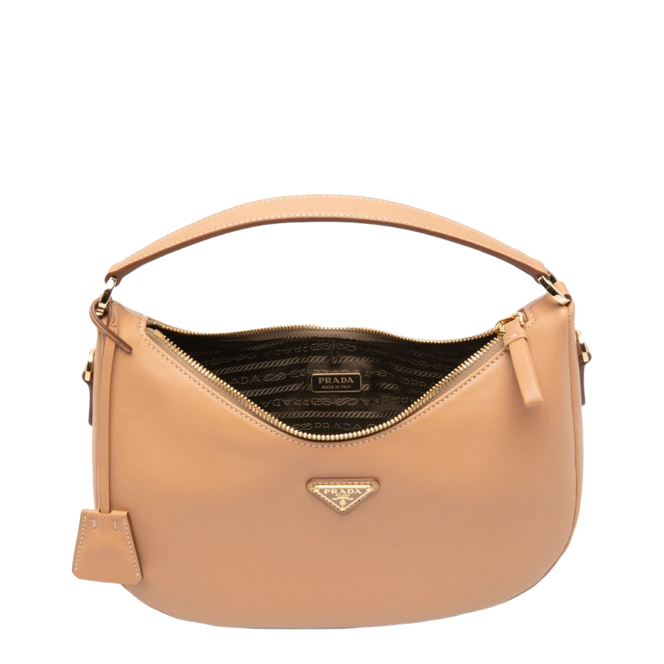 Medium Calfskin Hobo Bag - Naturale