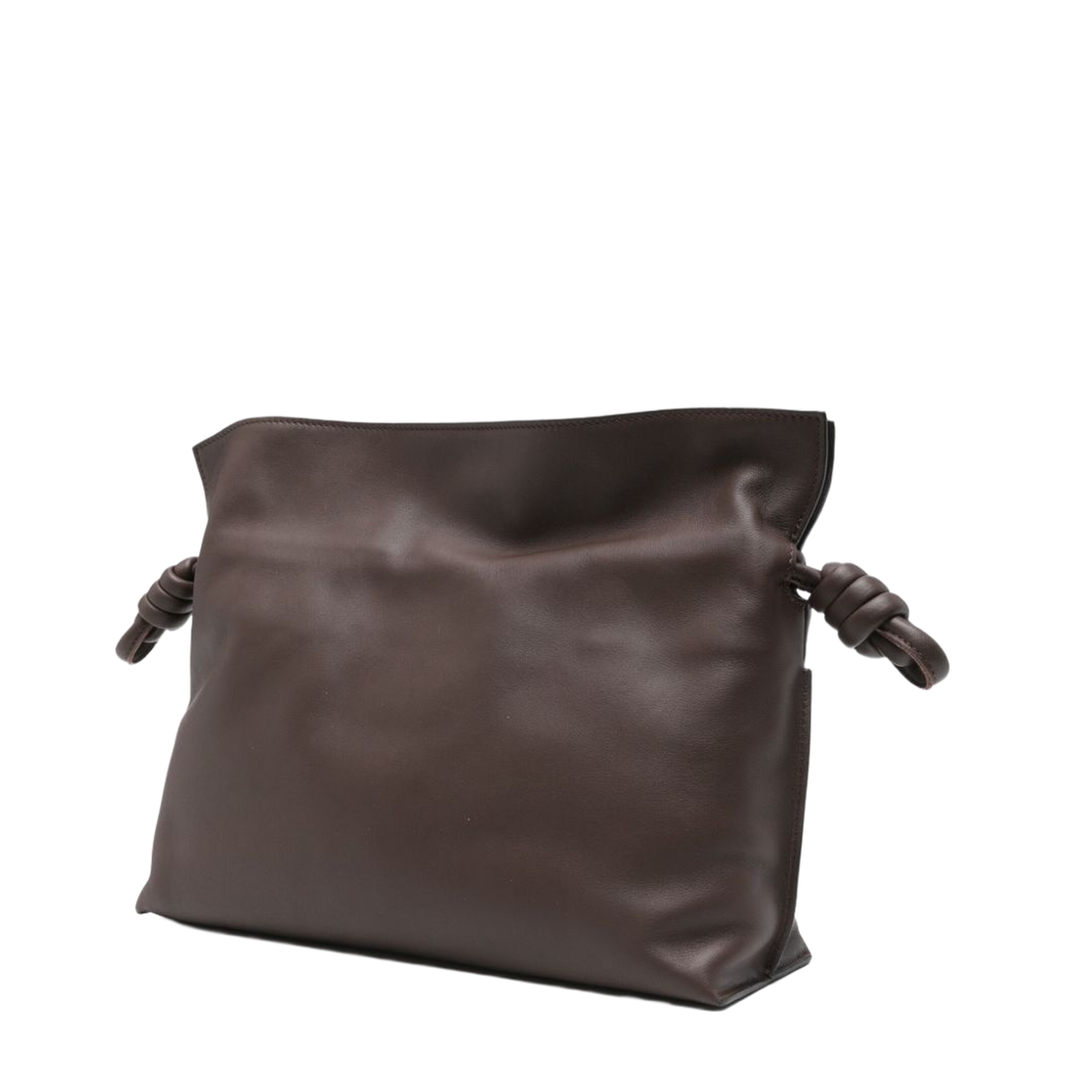 Flamenco Medium Leather Clutch Bag - Brown