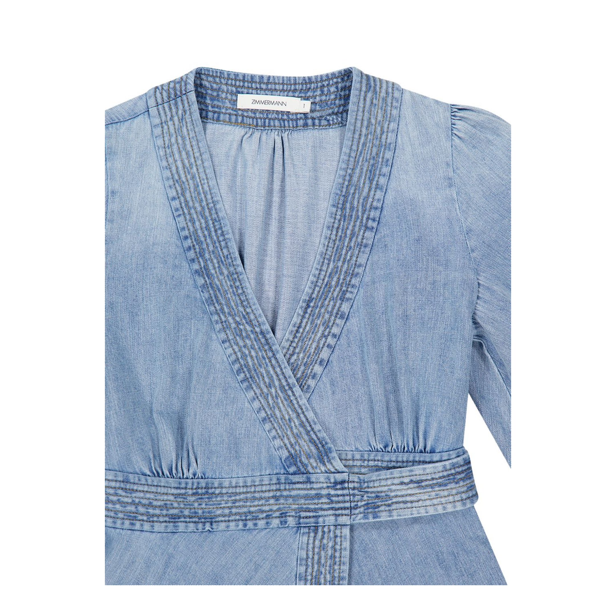 Indra Denim Wrap Midi Dress