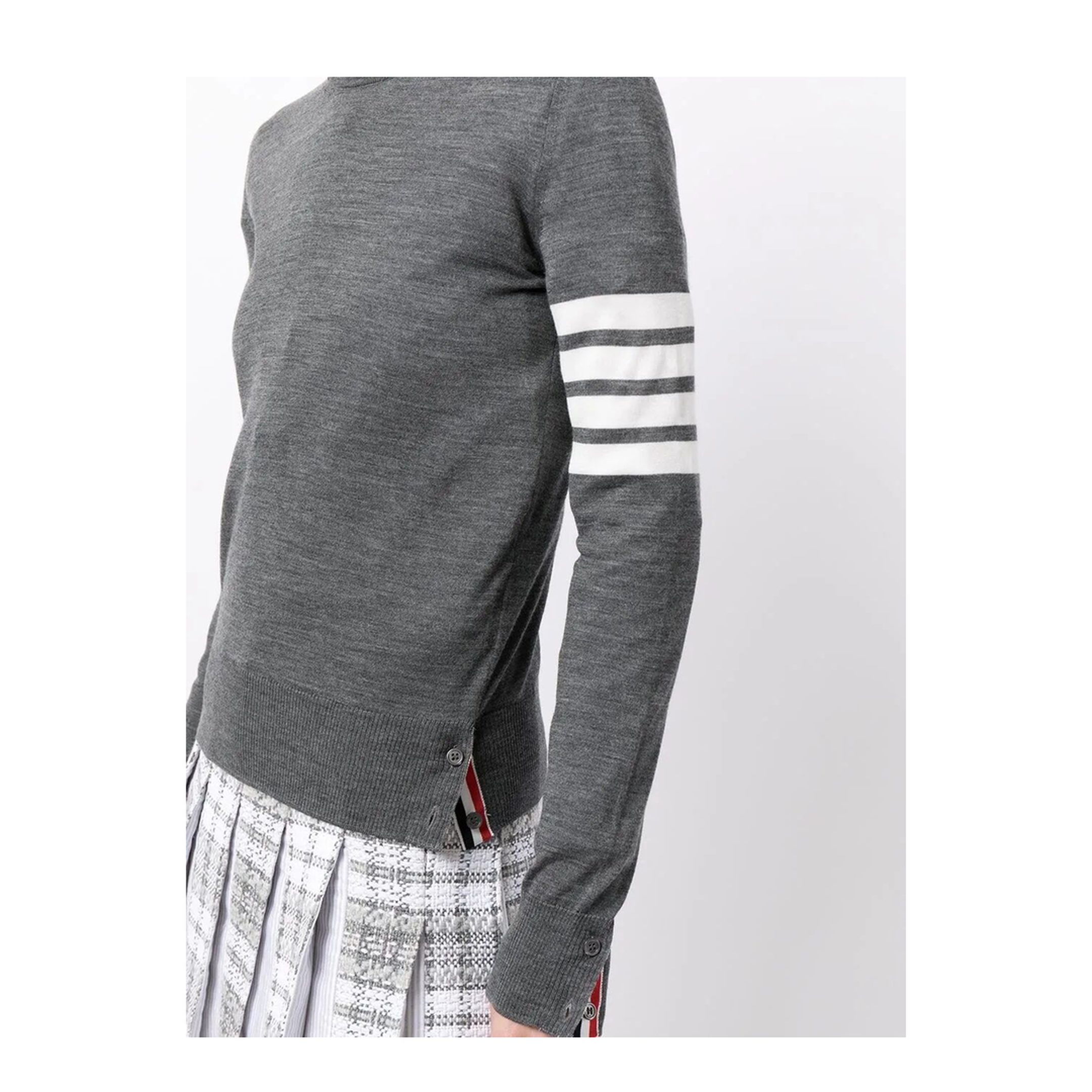 MAYFEYR - Thom Browne - Wool 4-Bar Relaxed Pullover - FKA280AY1014