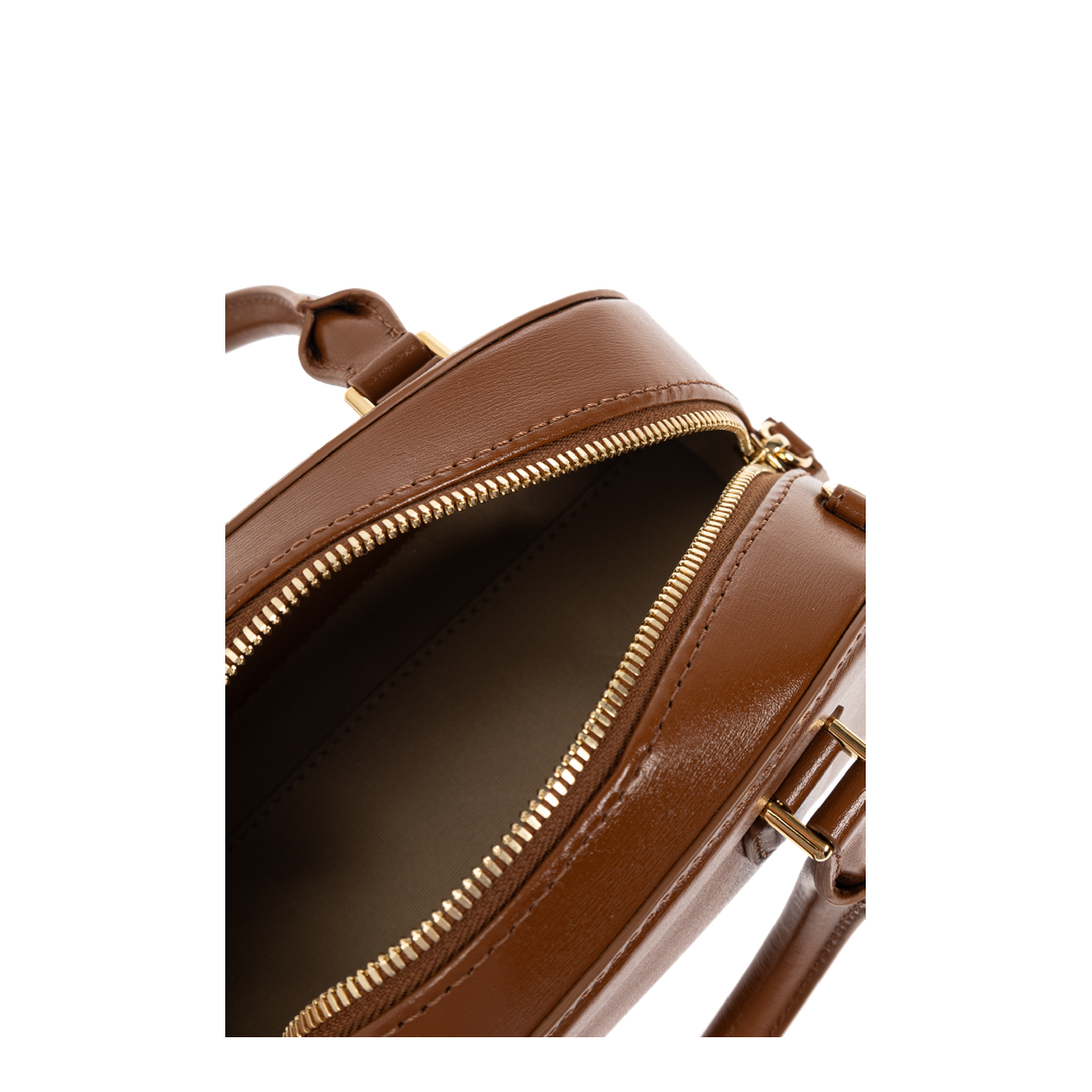 Birdee Boston Mini Calf Leather Bag - Dark Tan
