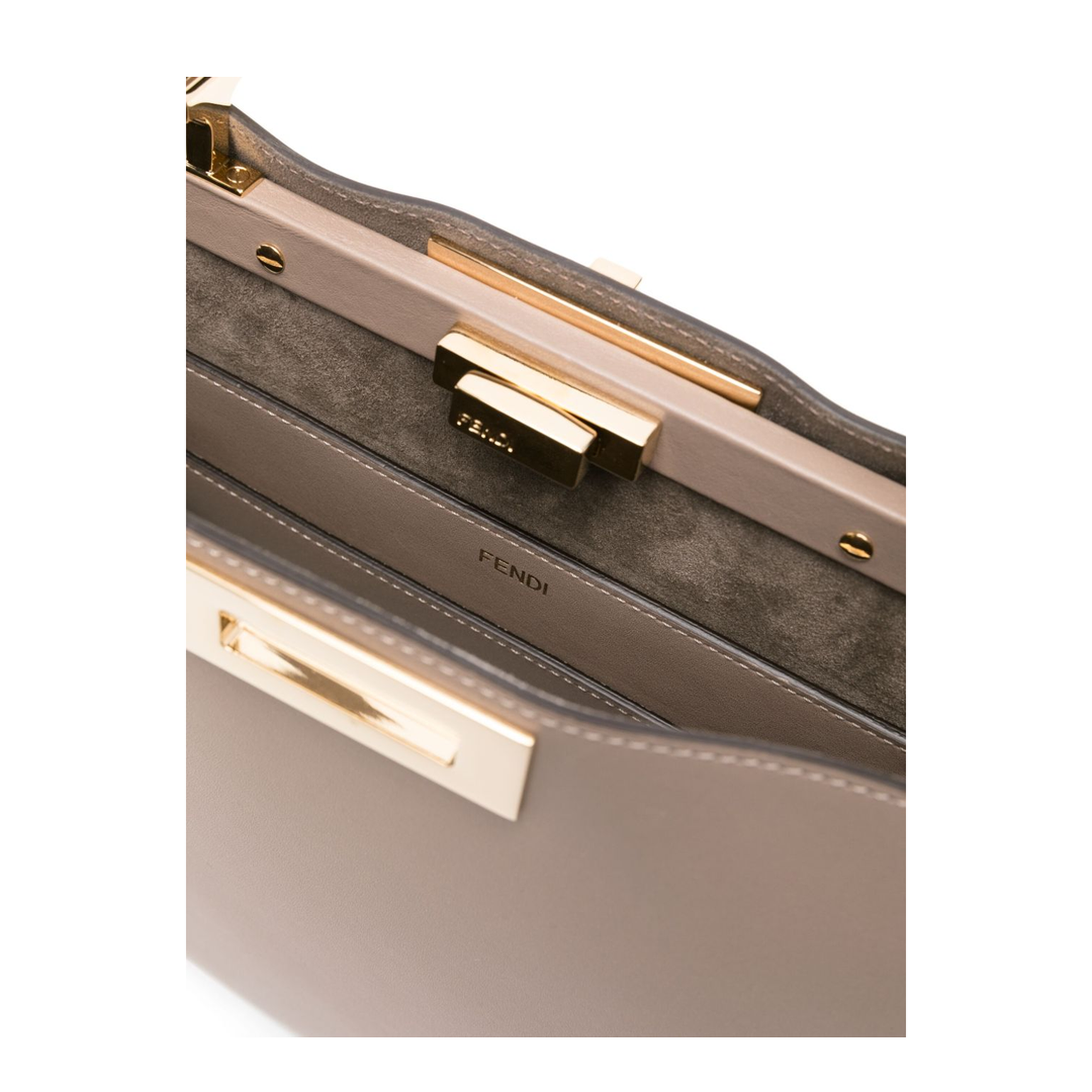 Peekaboo Leather Top Handle Bags - Beige
