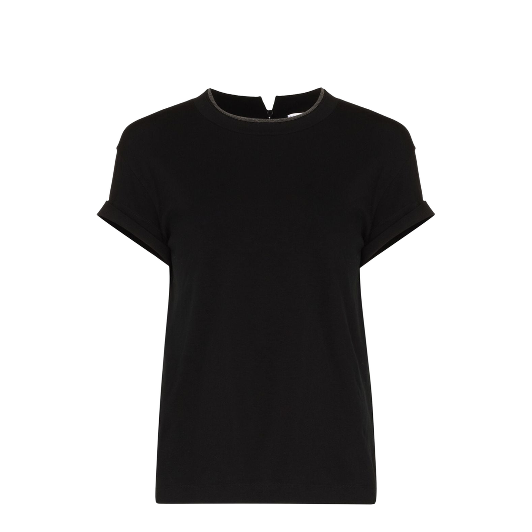 Monili-Detailed Cotton T-Shirt