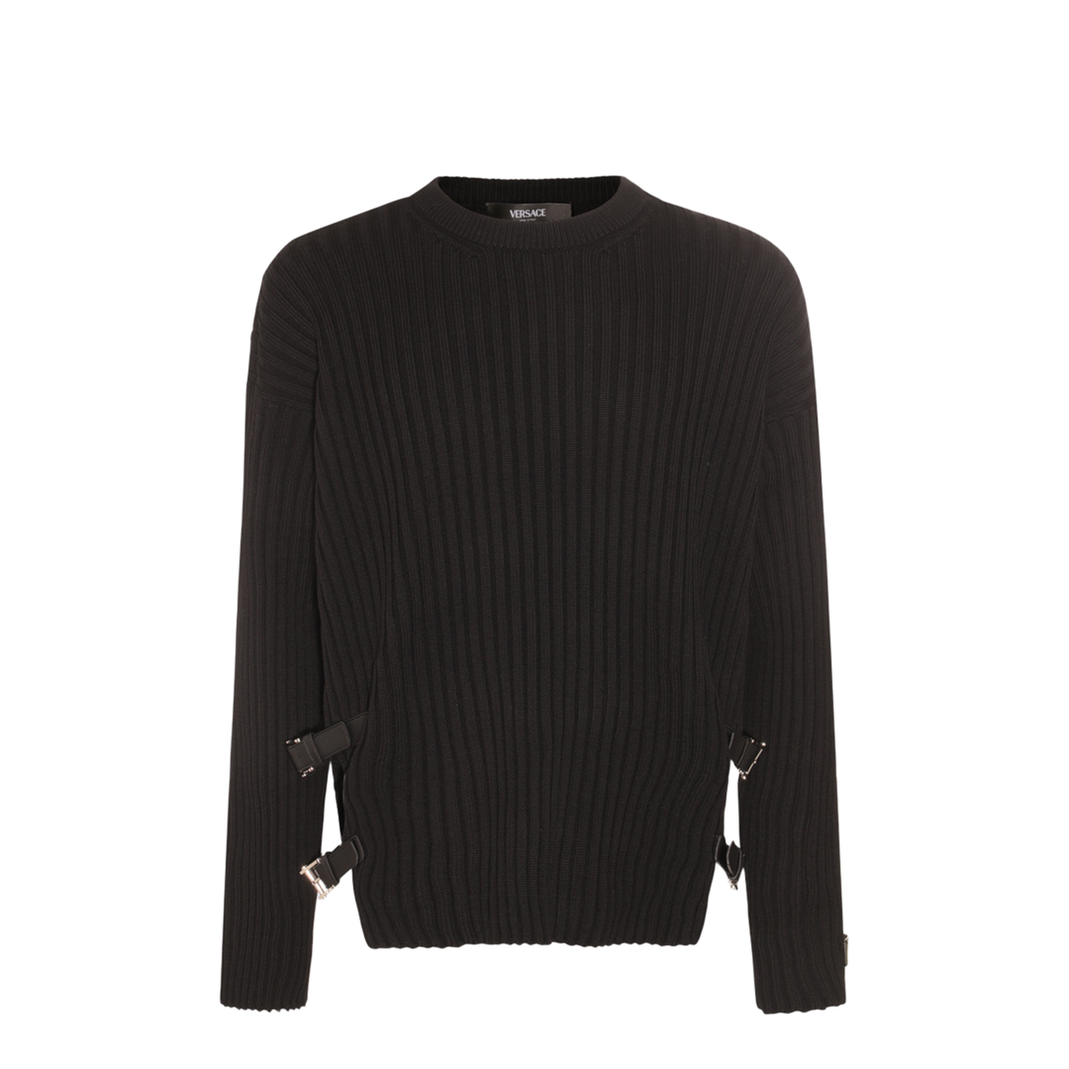 Ribbed Wool Sweater In Black
