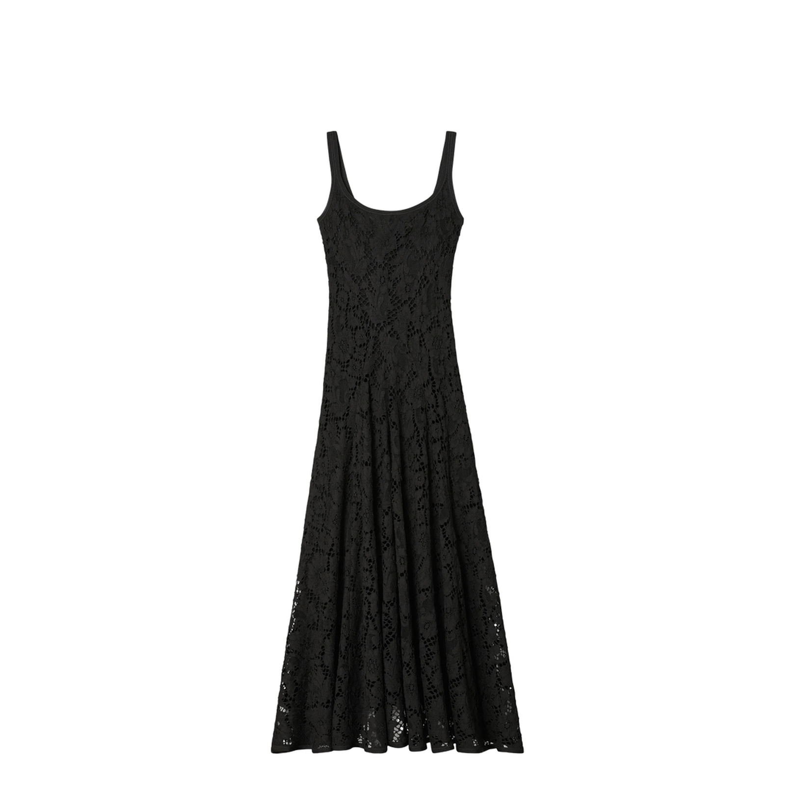 Floral Print Lace Dress - Black