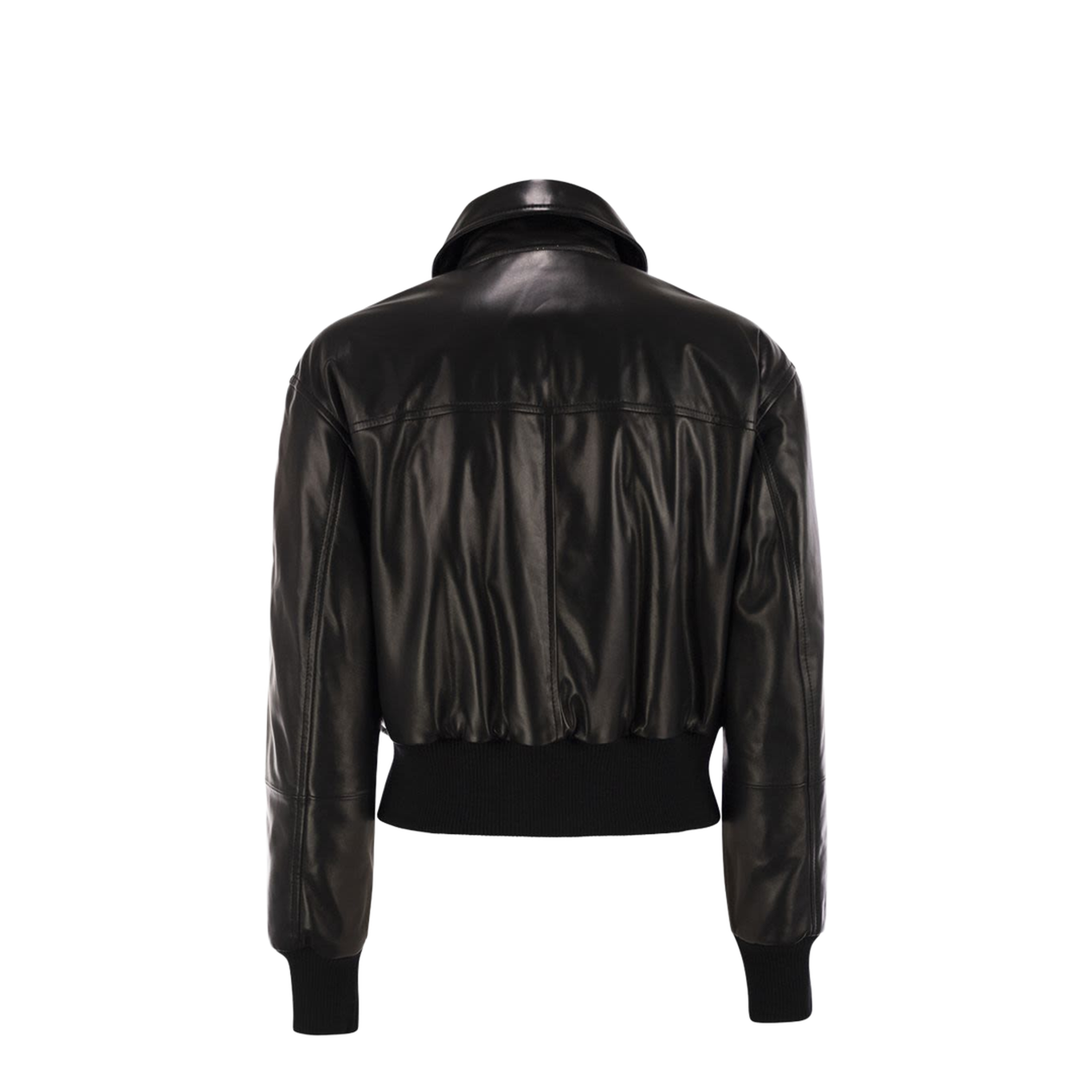 Women's Leather Bomber Jacket with Jewellery