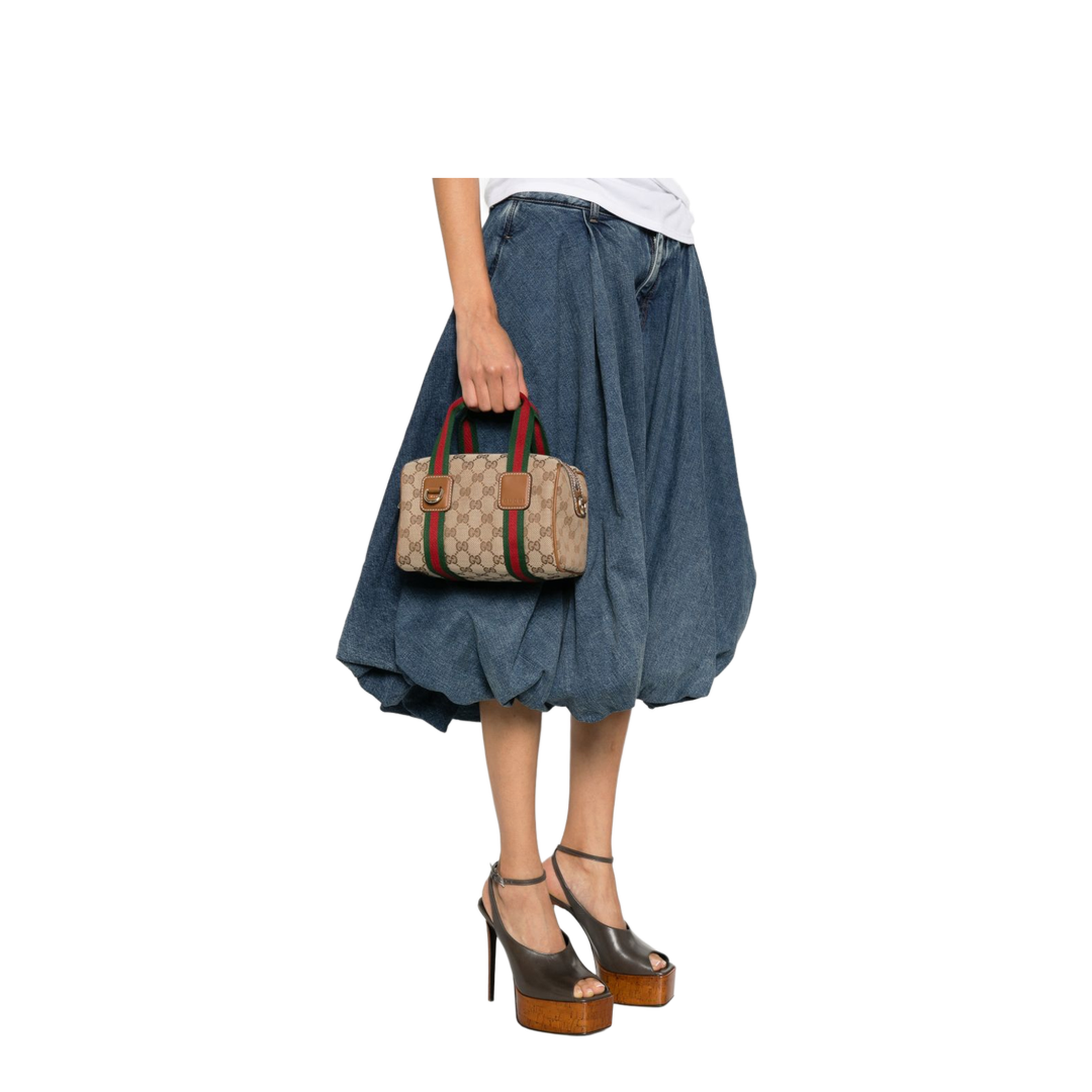 GG Supreme Mini Canvas Top Handle Bag - Beige