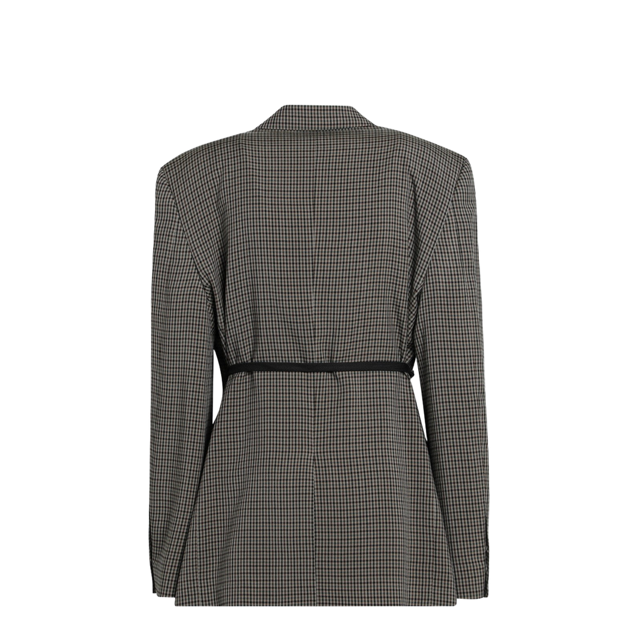 Wrap Tailored Jacket in Khaki/Brown