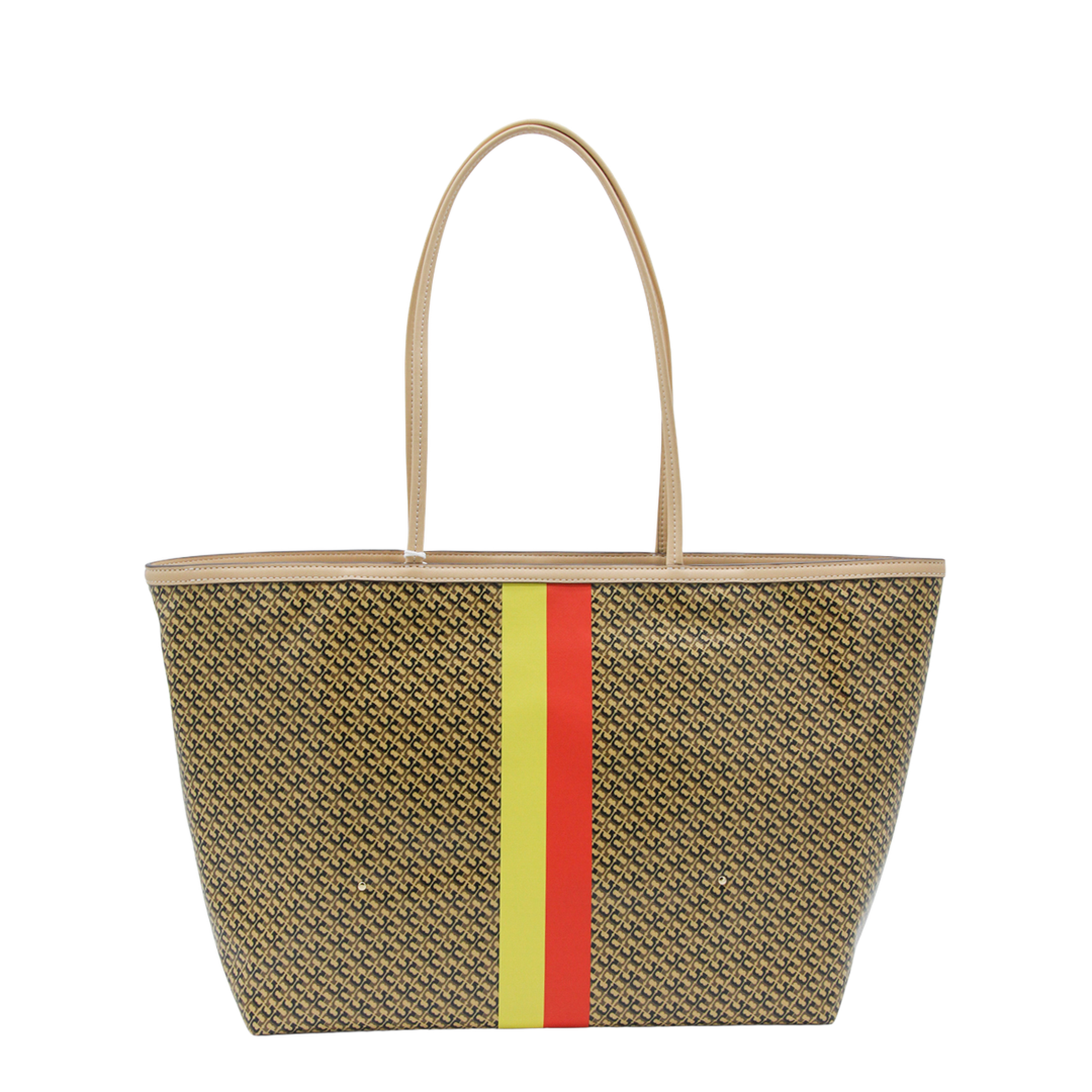 Racer Coated Canvas Tote - Tan Printed
