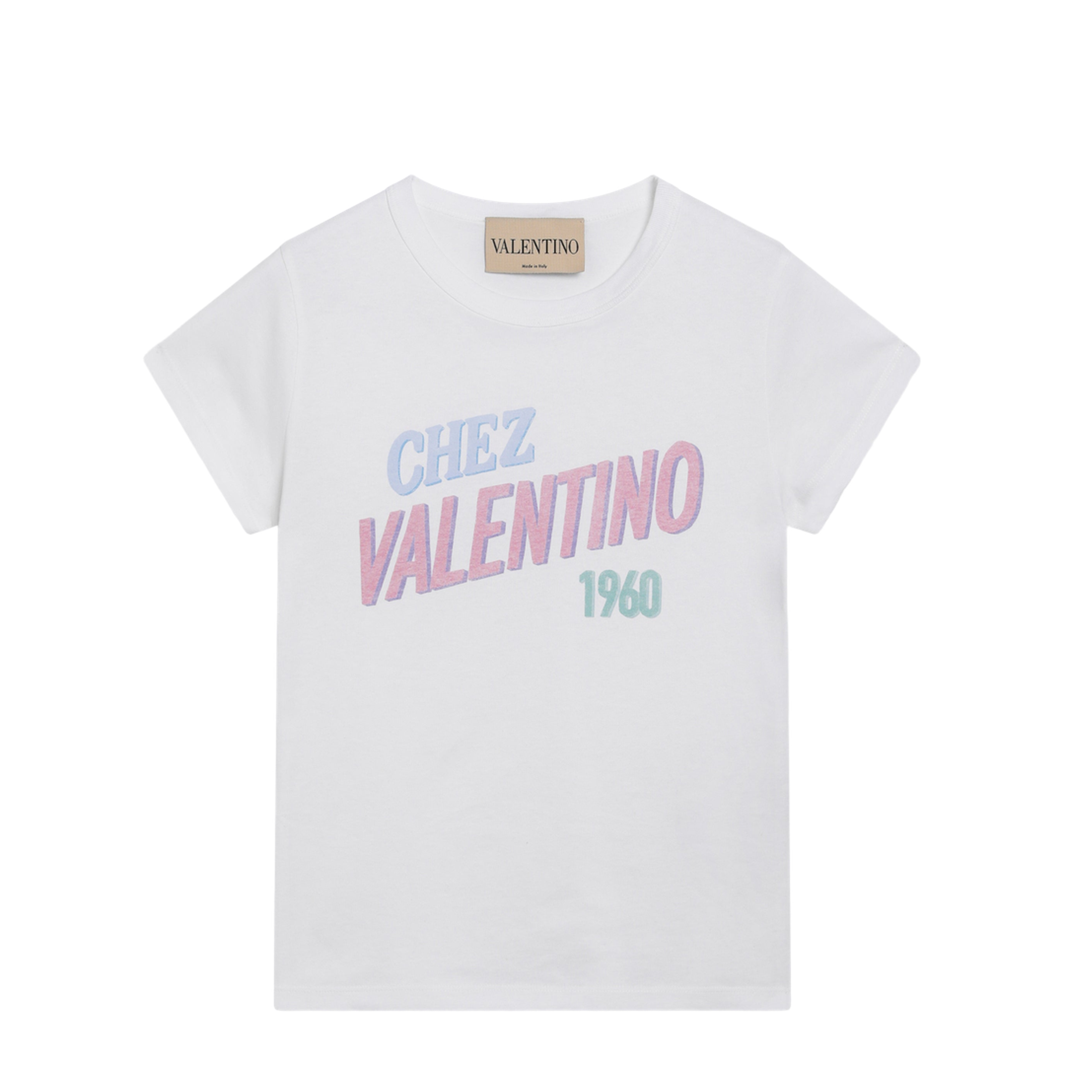 MAYFEYR - Valentino - White Cotton T-Shirt With Logo Print - 9B3MG26MAA80BO