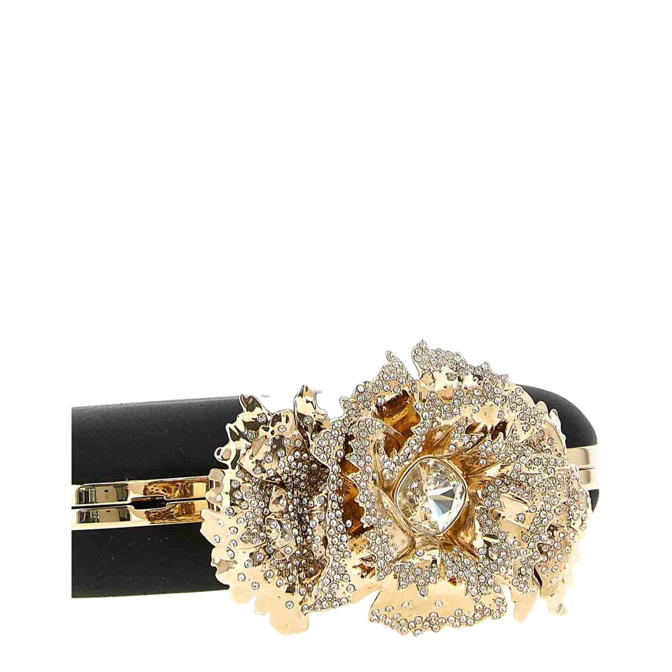 Carnation Knuckle Clutch in Black