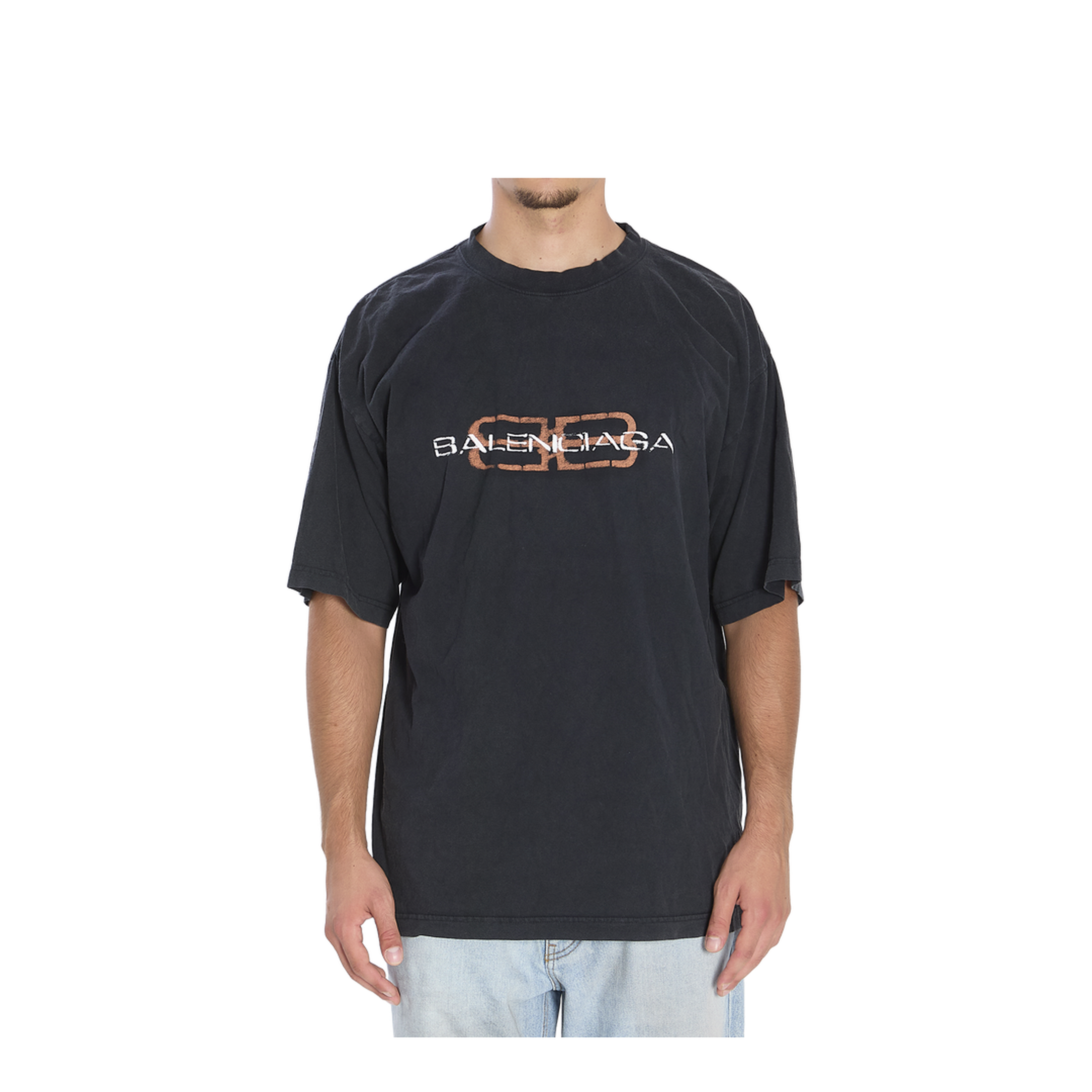 Bb Icon Stencil T-shirt Medium Fit in Faded Black