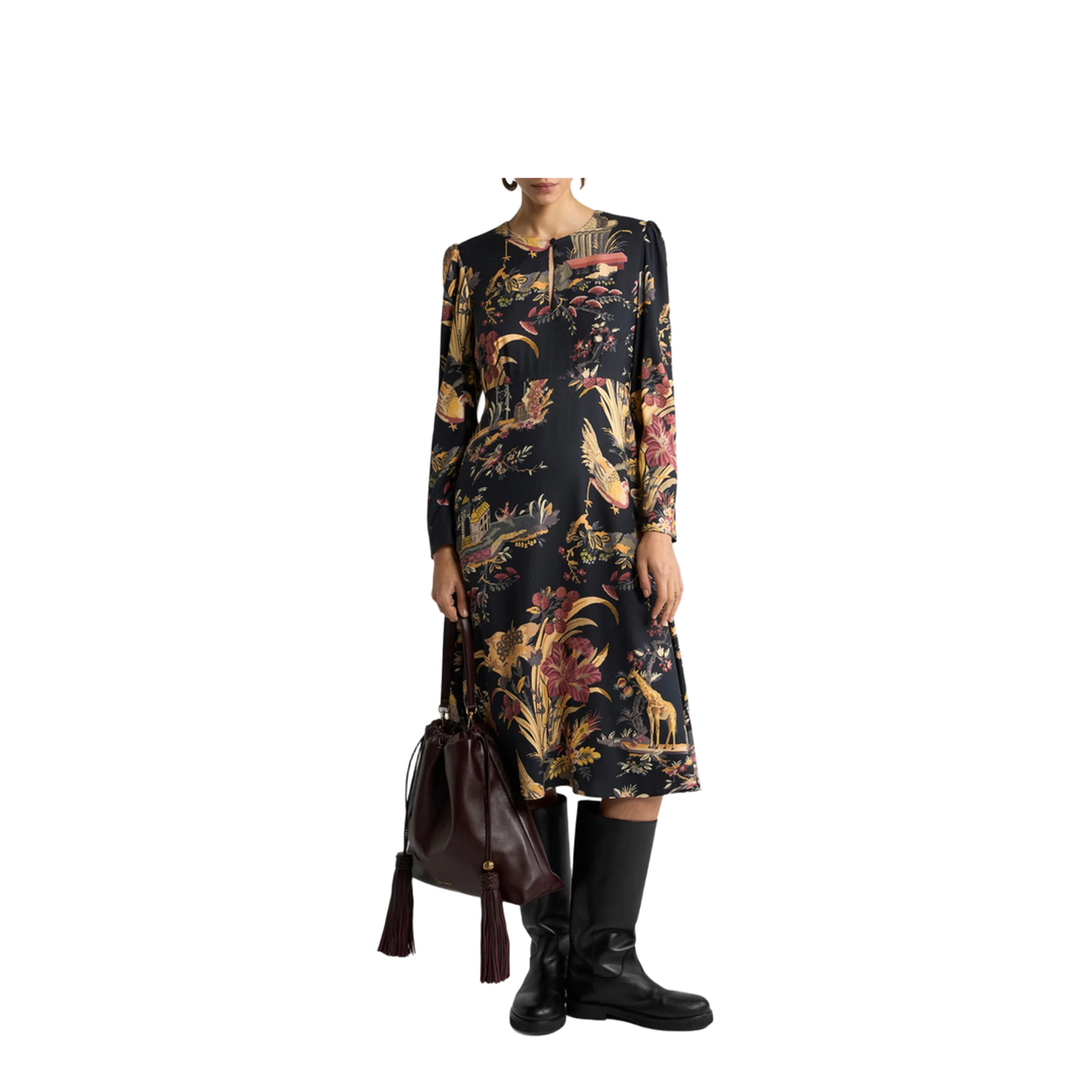 MAYFEYR - Etro - Crepe Midi Dress With Flower And Animal Motif - WRHA051999SA419