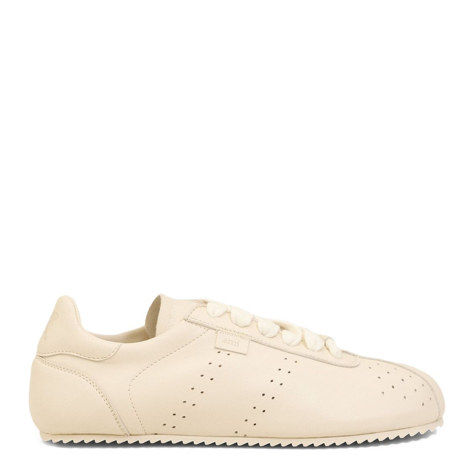 Ivory White Smooth Leather Low Top Step Sneakers