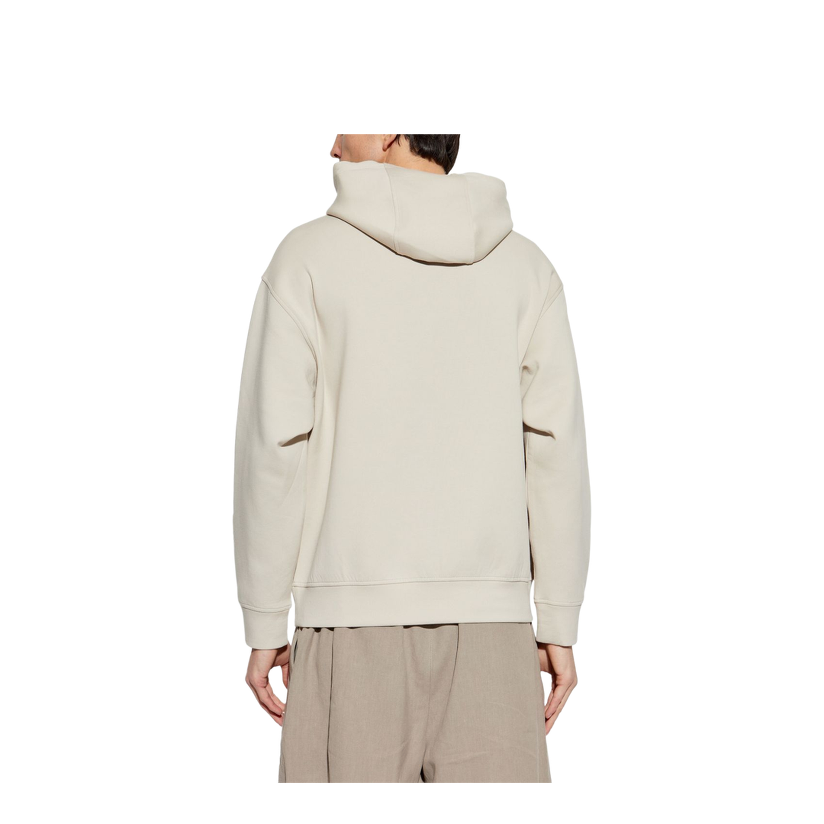 Double-Jersey Hooded Sweatshirt with Oversized Embossed Logo Embroidery
