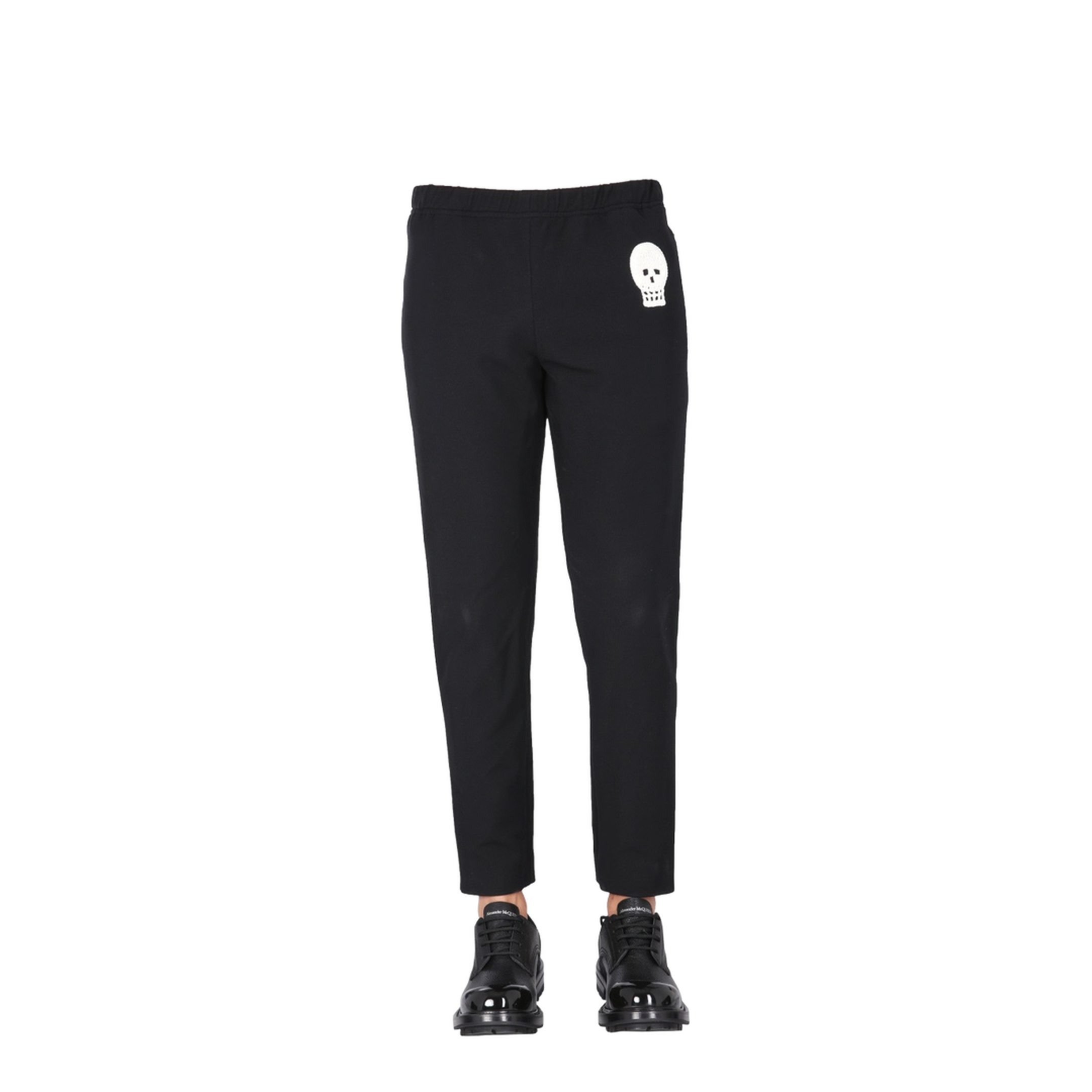Jogging Pants with Embroidered Skull