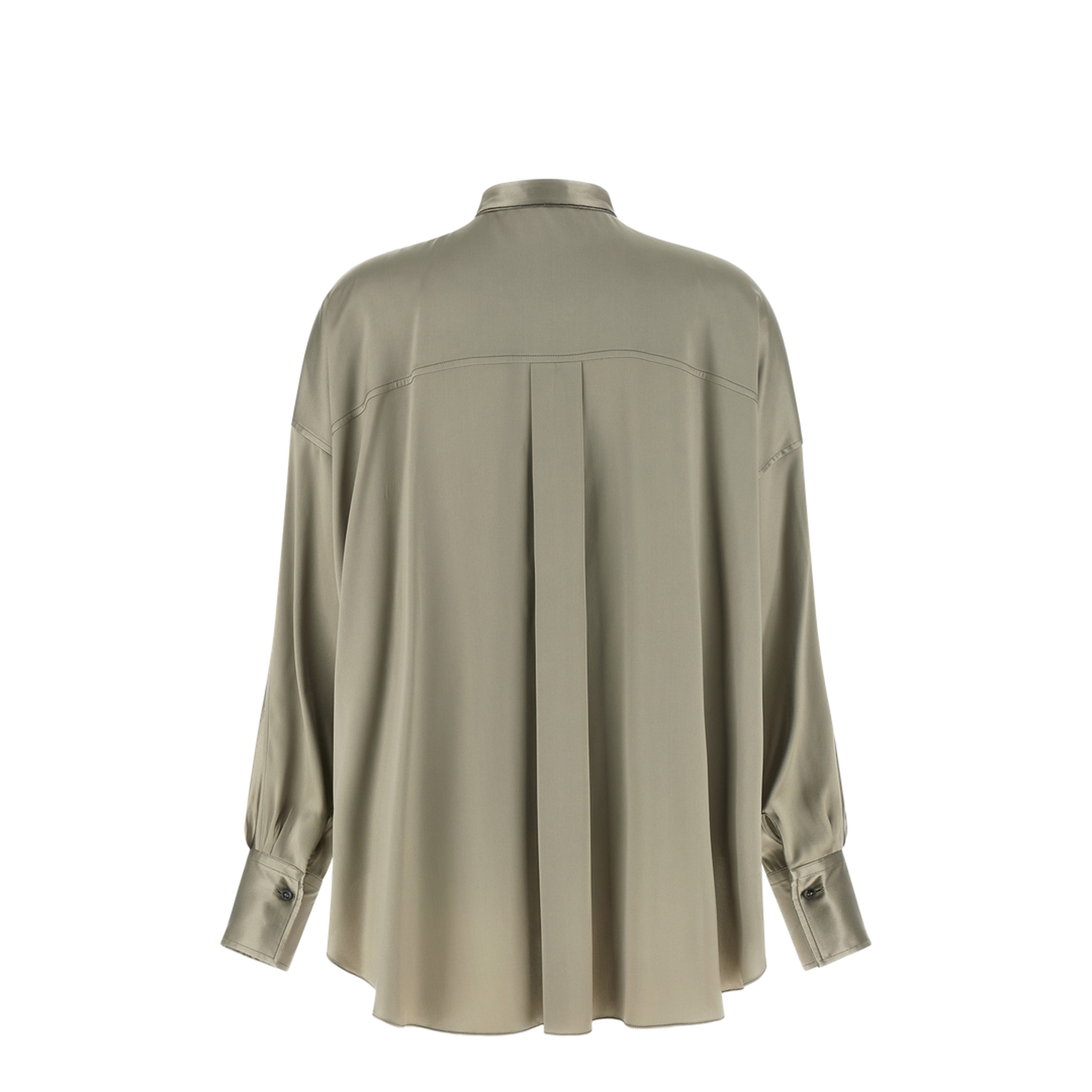 Monili Mandarin-Collar Shirt Green