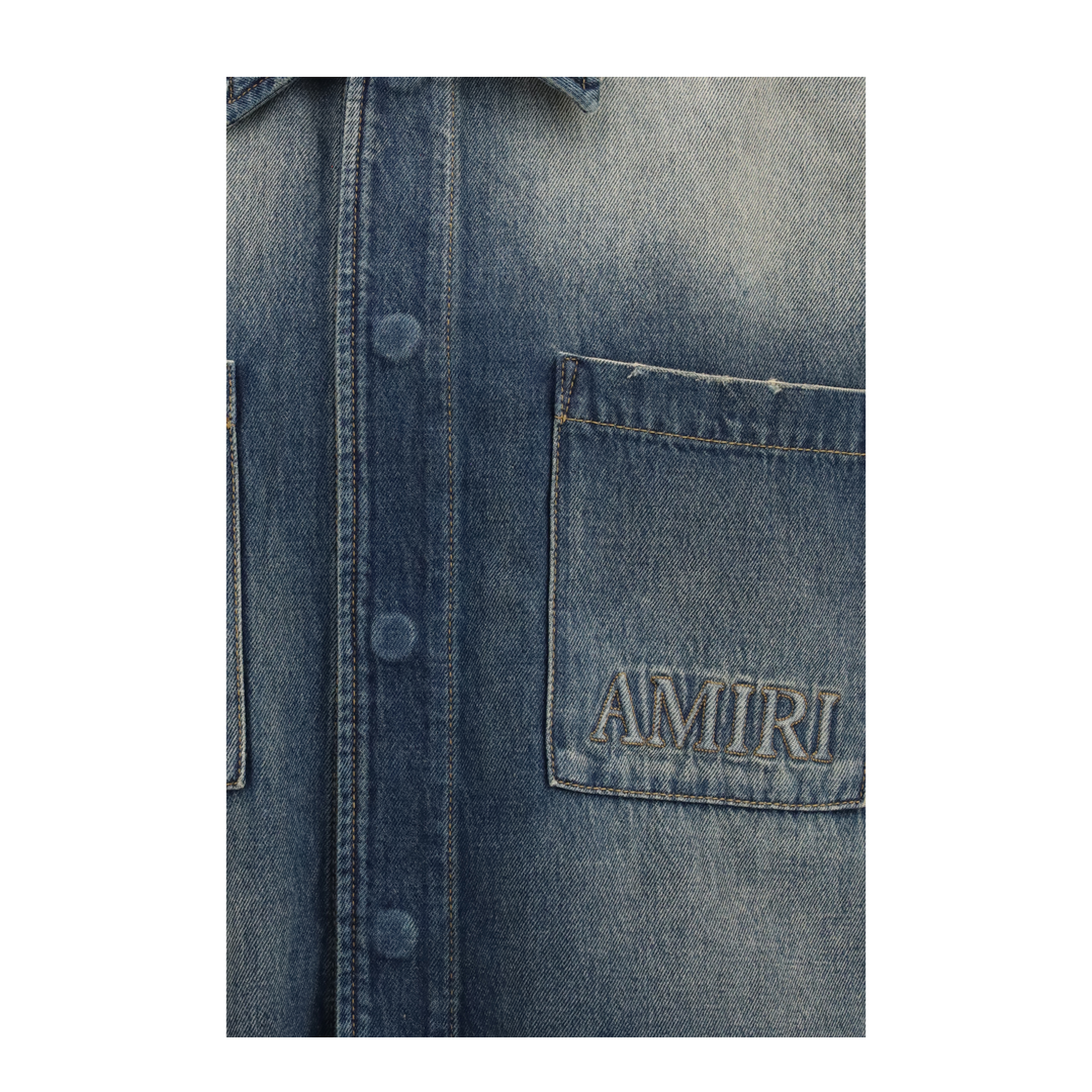 MAYFEYR - Amiri - Embroidered Logo Denim Shirt - AM326SH001