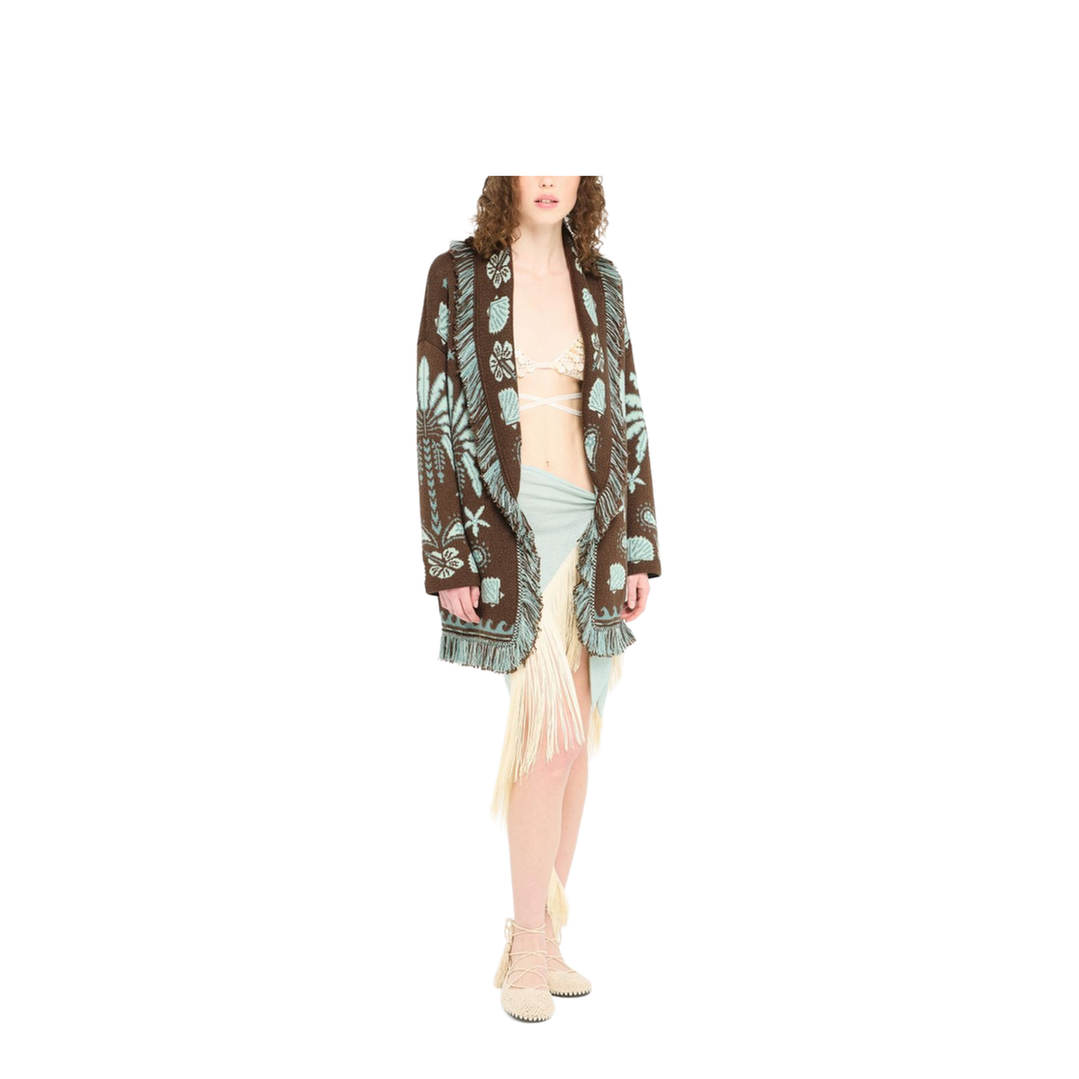 Echoes Of The Island Cardigan Sandal Wood-Wave