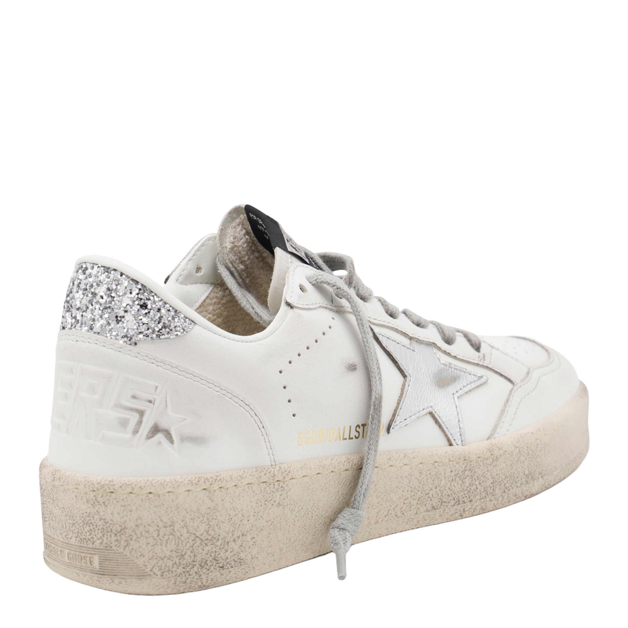Ball Star with Silver Leather Star and Silver Glitter