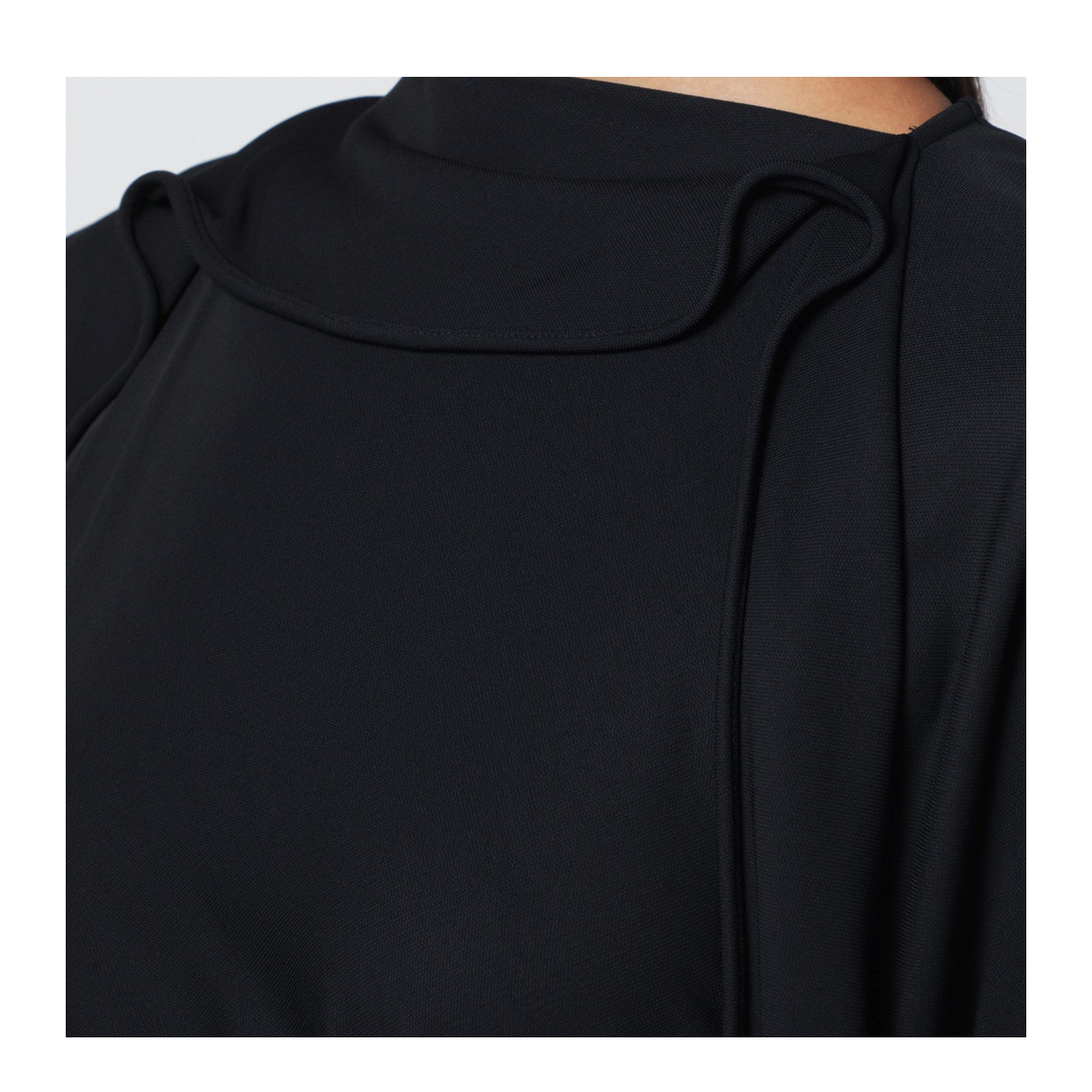 Black Midi Dress in Draped Jersey