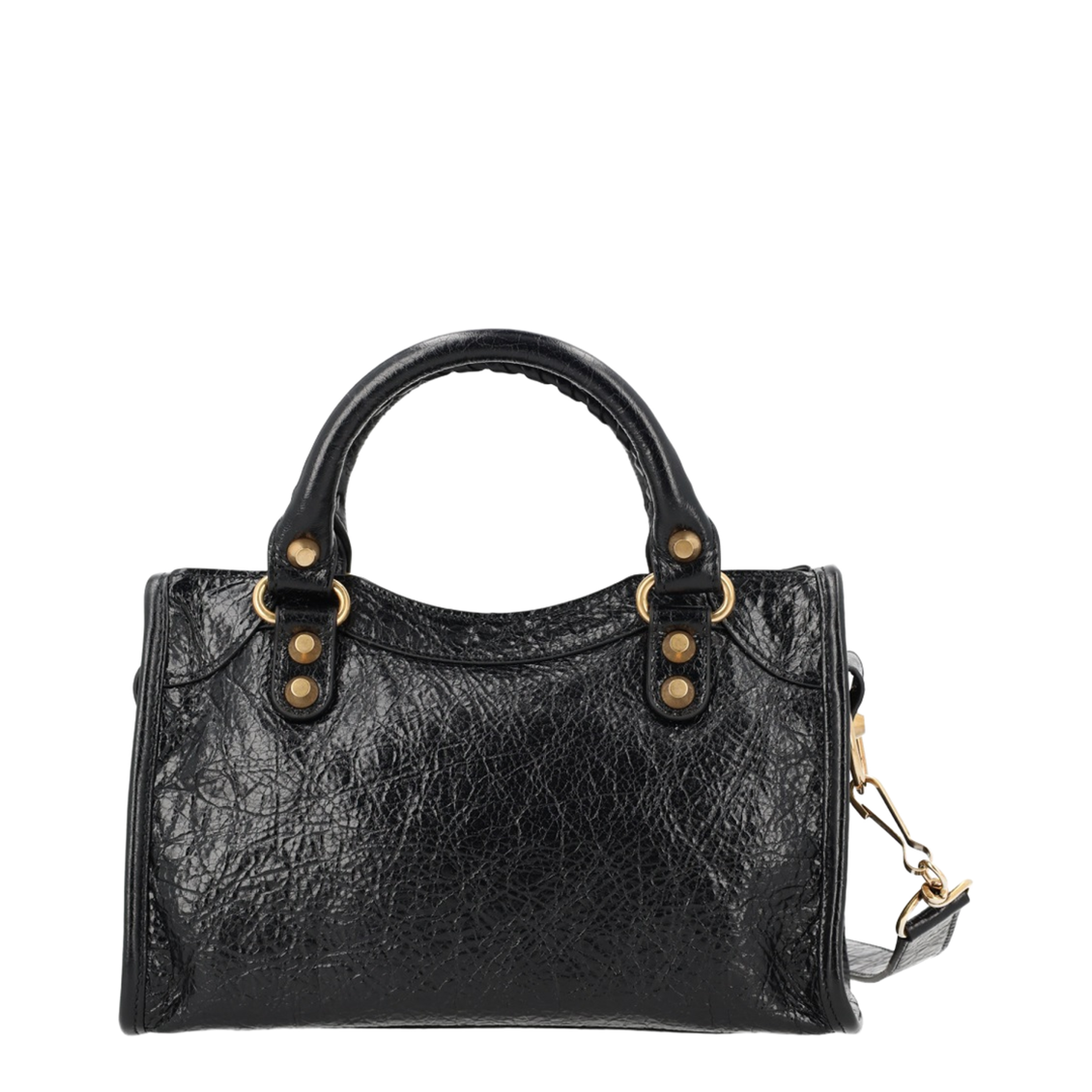Le City Mini Textured Lambskin Leather Shoulder Bag - Black