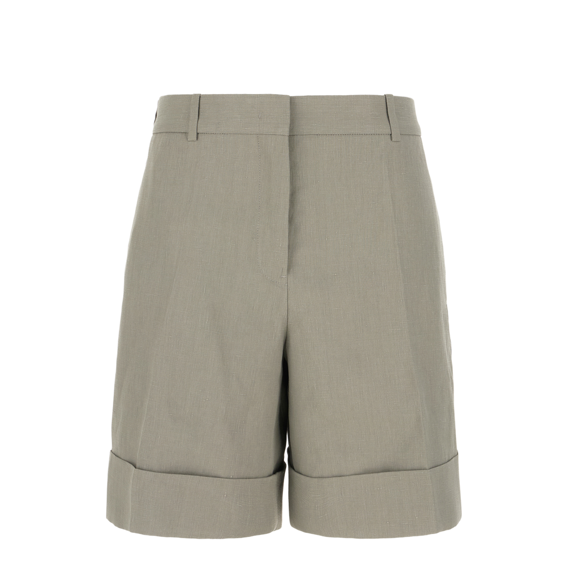Grey Linen Bermuda Shorts