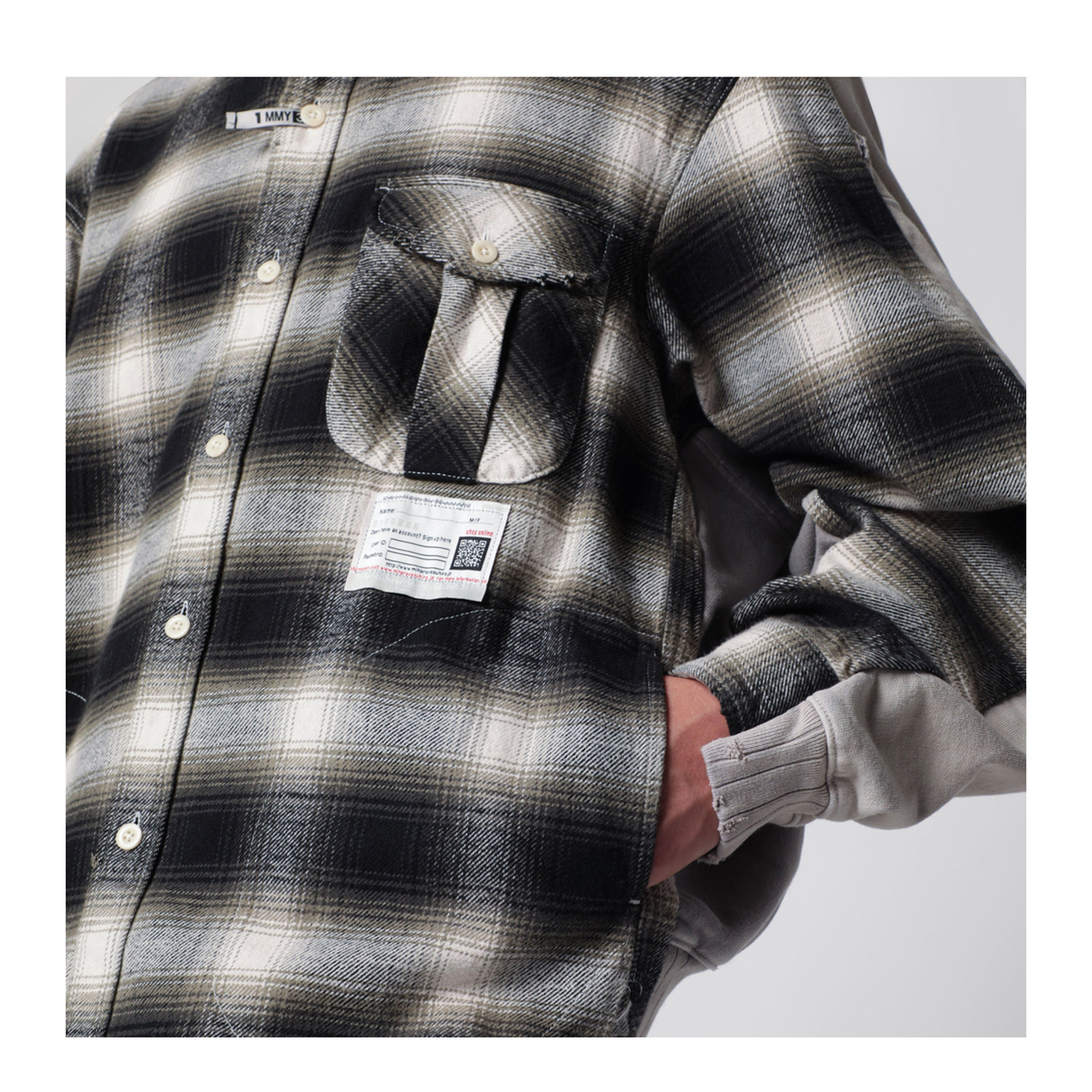 MAYFEYR - Maison MIHARA YASUHIRO - Reversible Shirt Jacket In Black White - A16SH083COBW