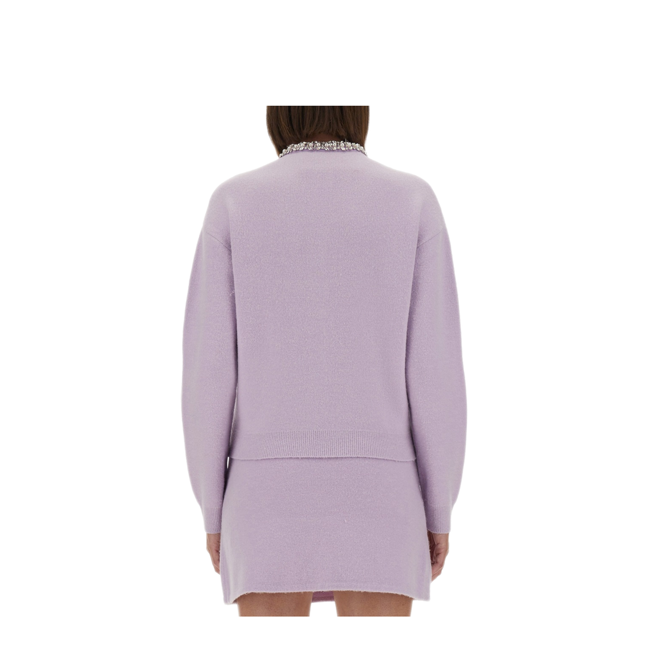 MAYFEYR - Self Portrait - Knitted Cardigan With Crystals - PF25085CLLILAC