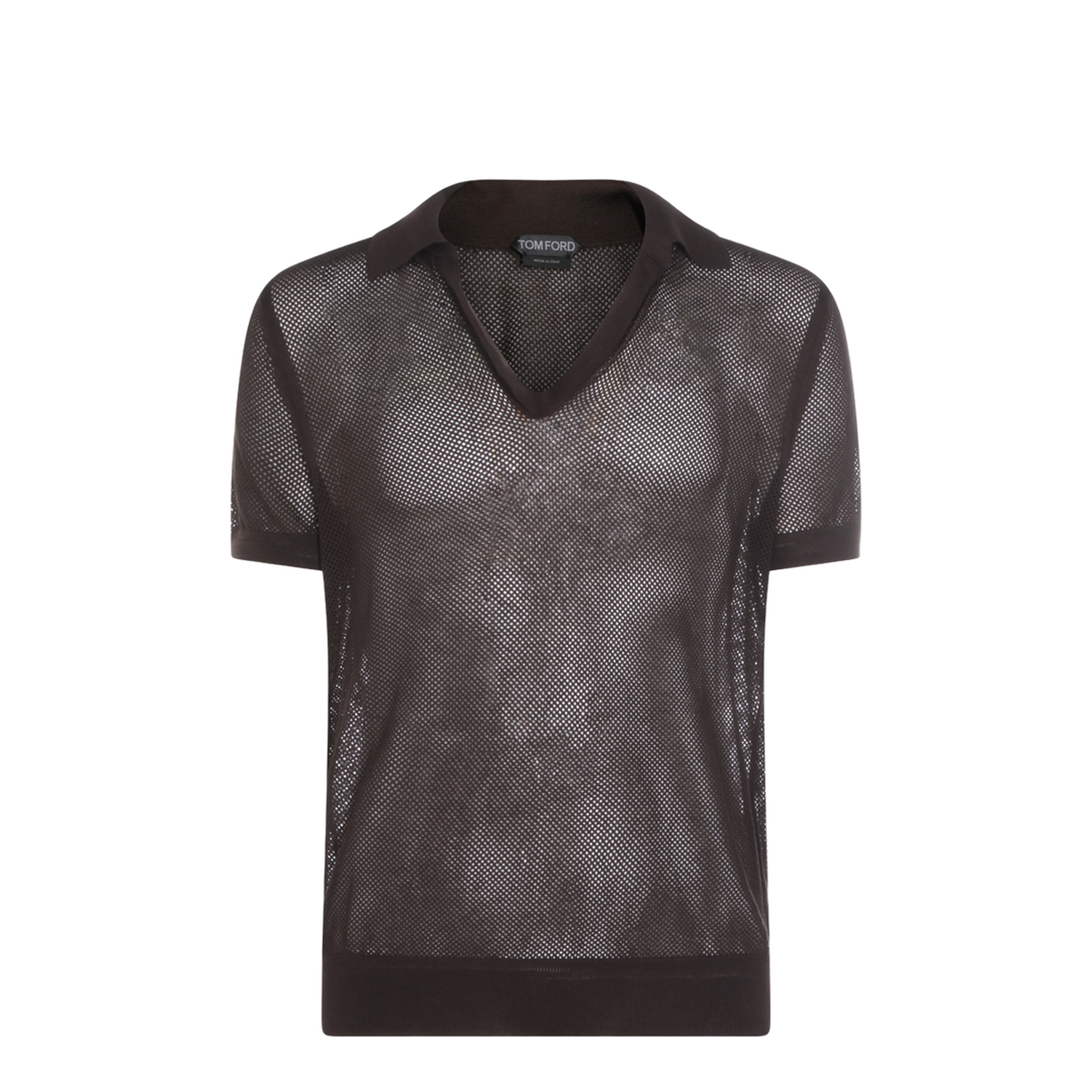 Silk Blend Buttonless Polo Shirt