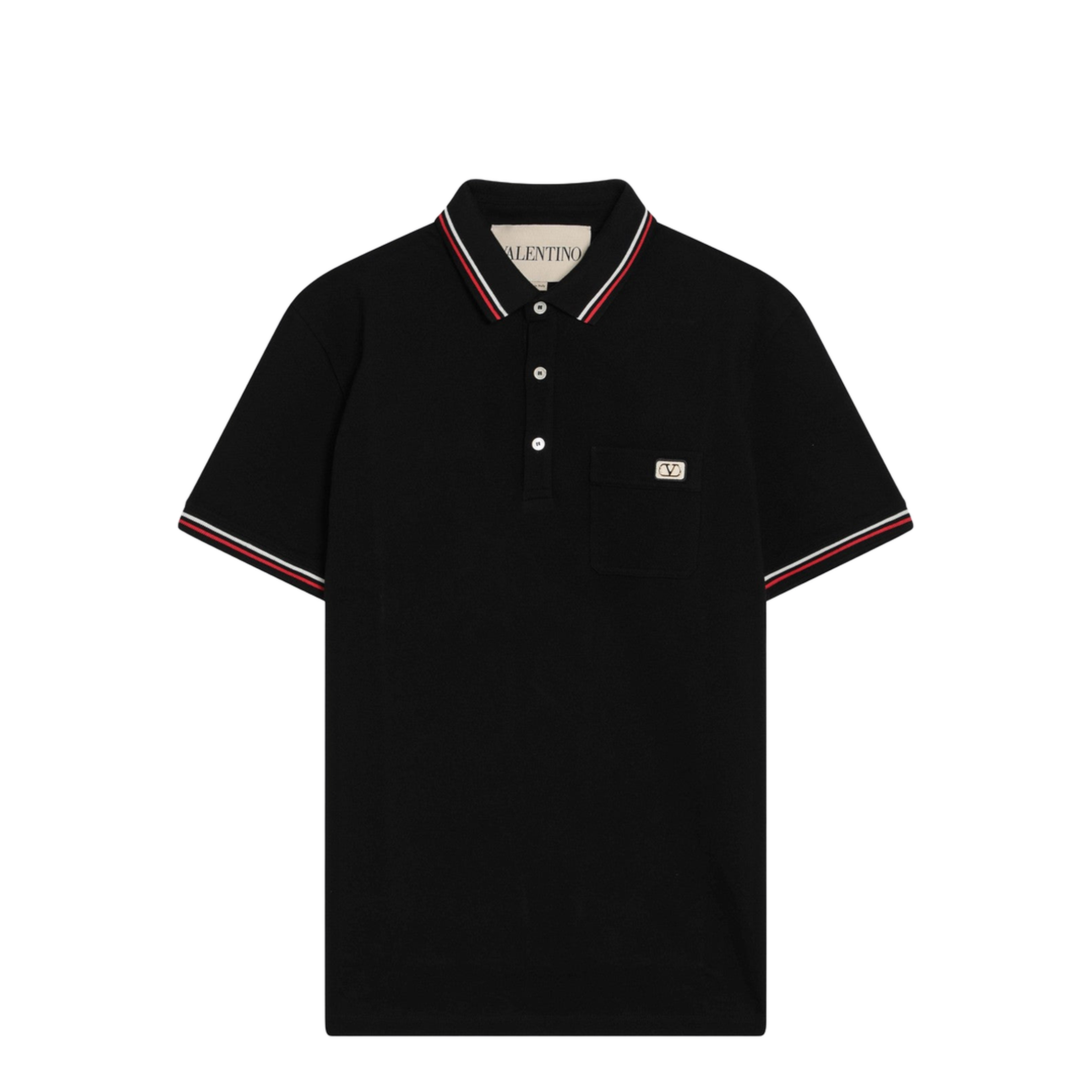 Black Cotton Polo Shirt