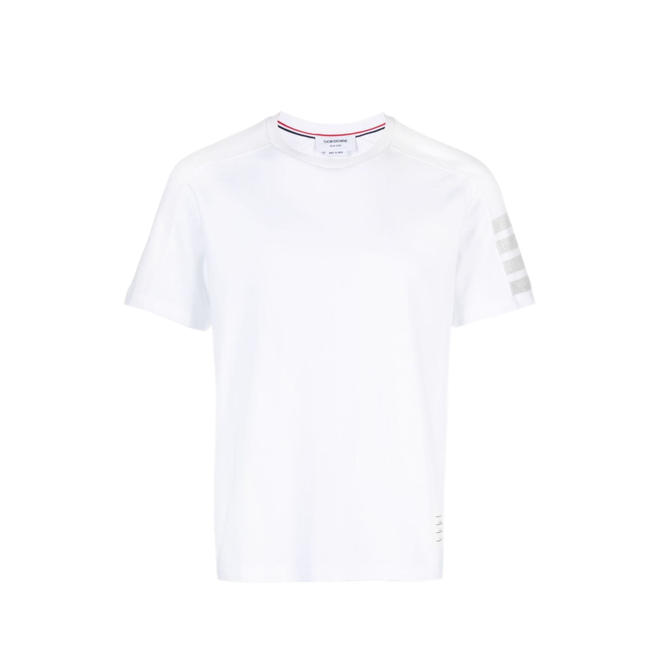MAYFEYR - Thom Browne - Short Sleeve Tee With 4 Bar Stripe In Milano Cotton - MJS246A07323100