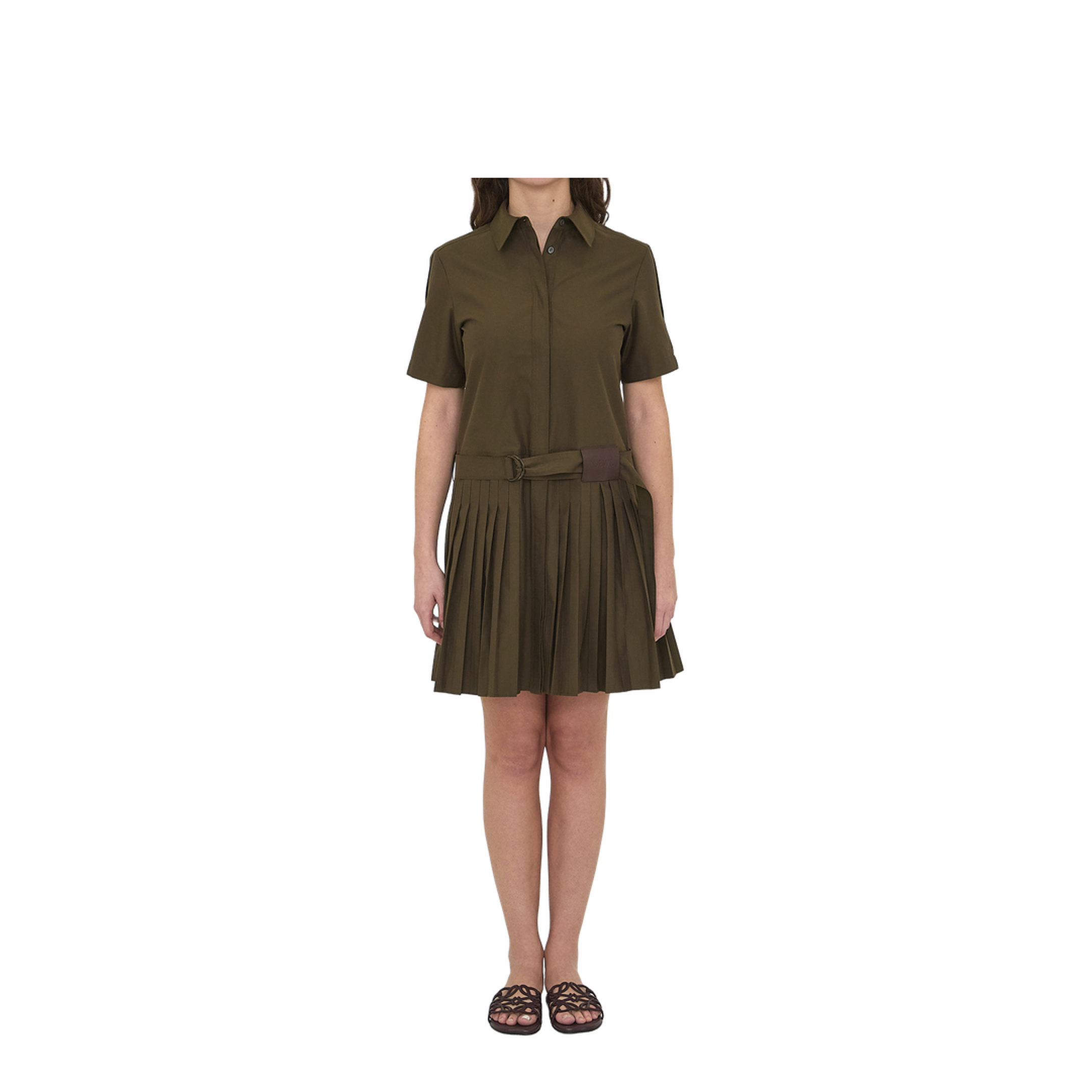 Mini Pleated Shirt Dress