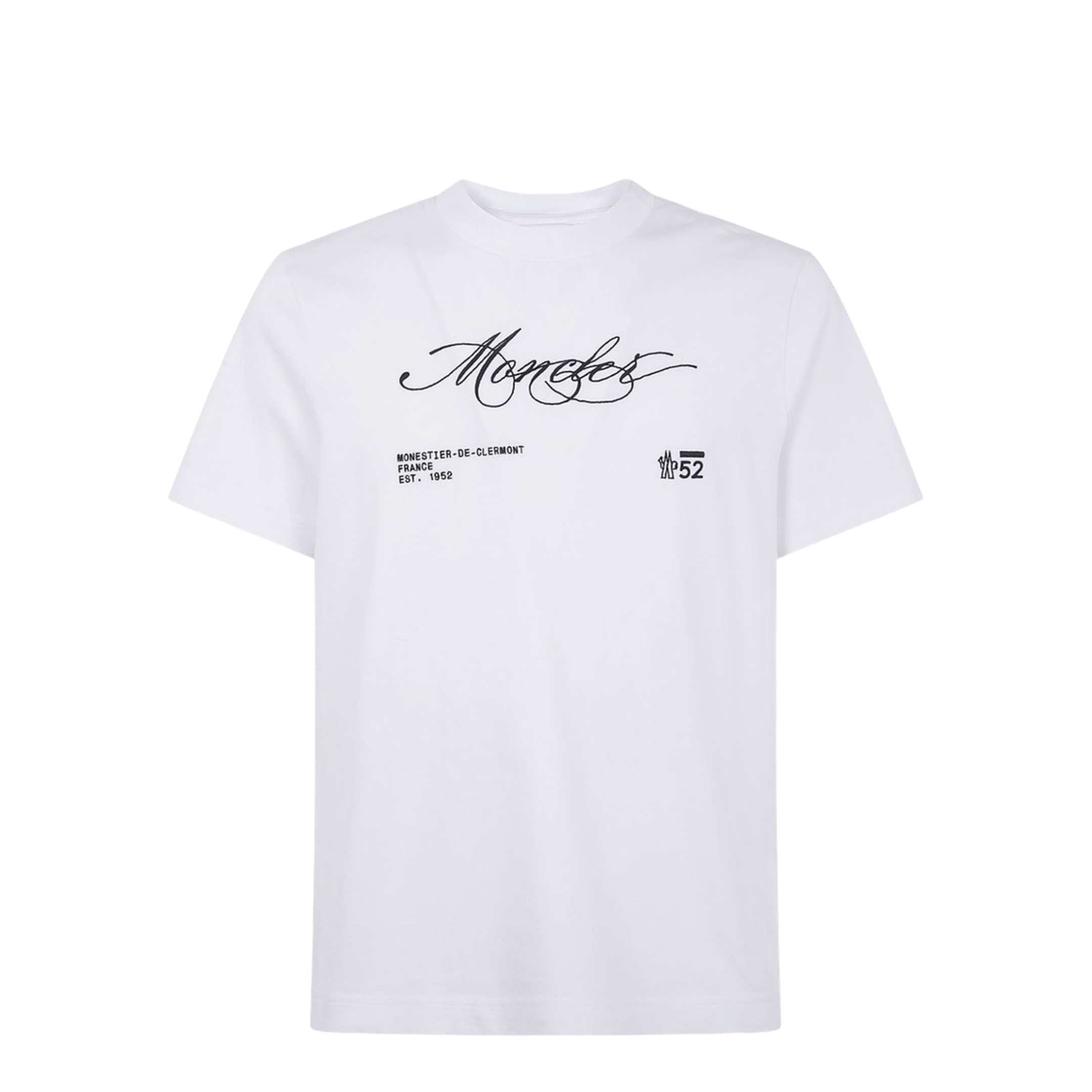 White Embroidered Logo Cotton T-Shirt