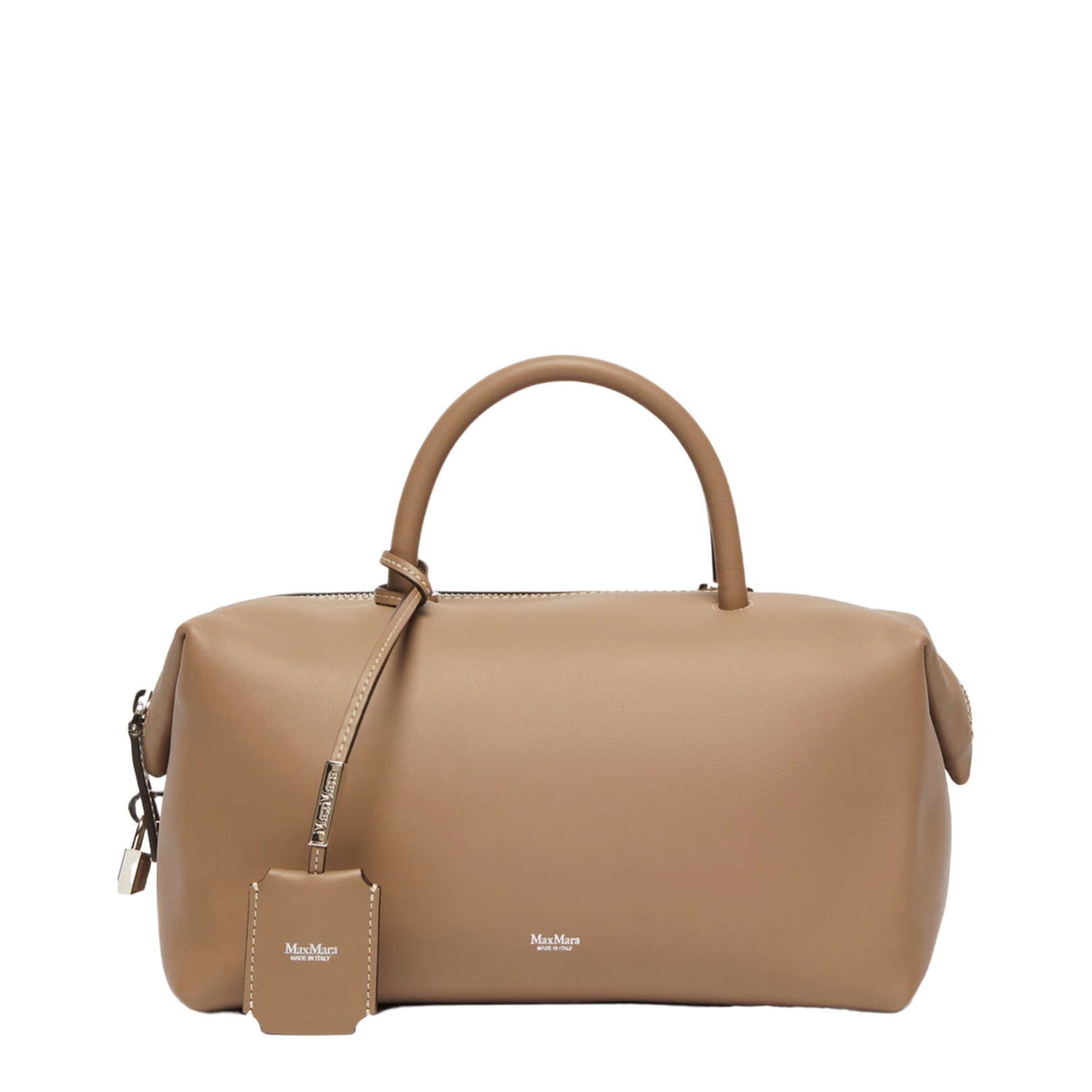 Medium Natural Leather Bowler Bag