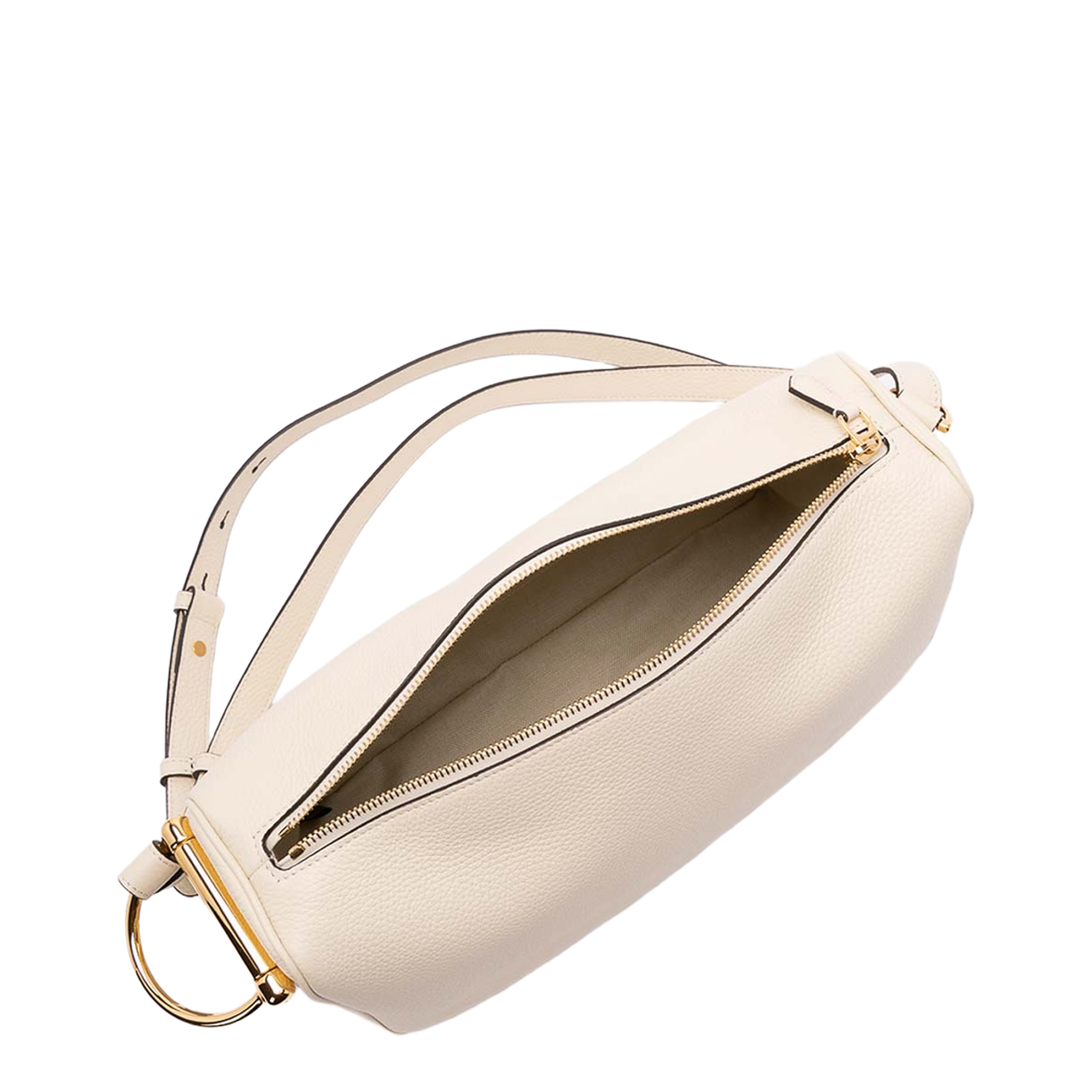 Half Horsebit Medium Calfskin Shoulder Bag - New Ivoire