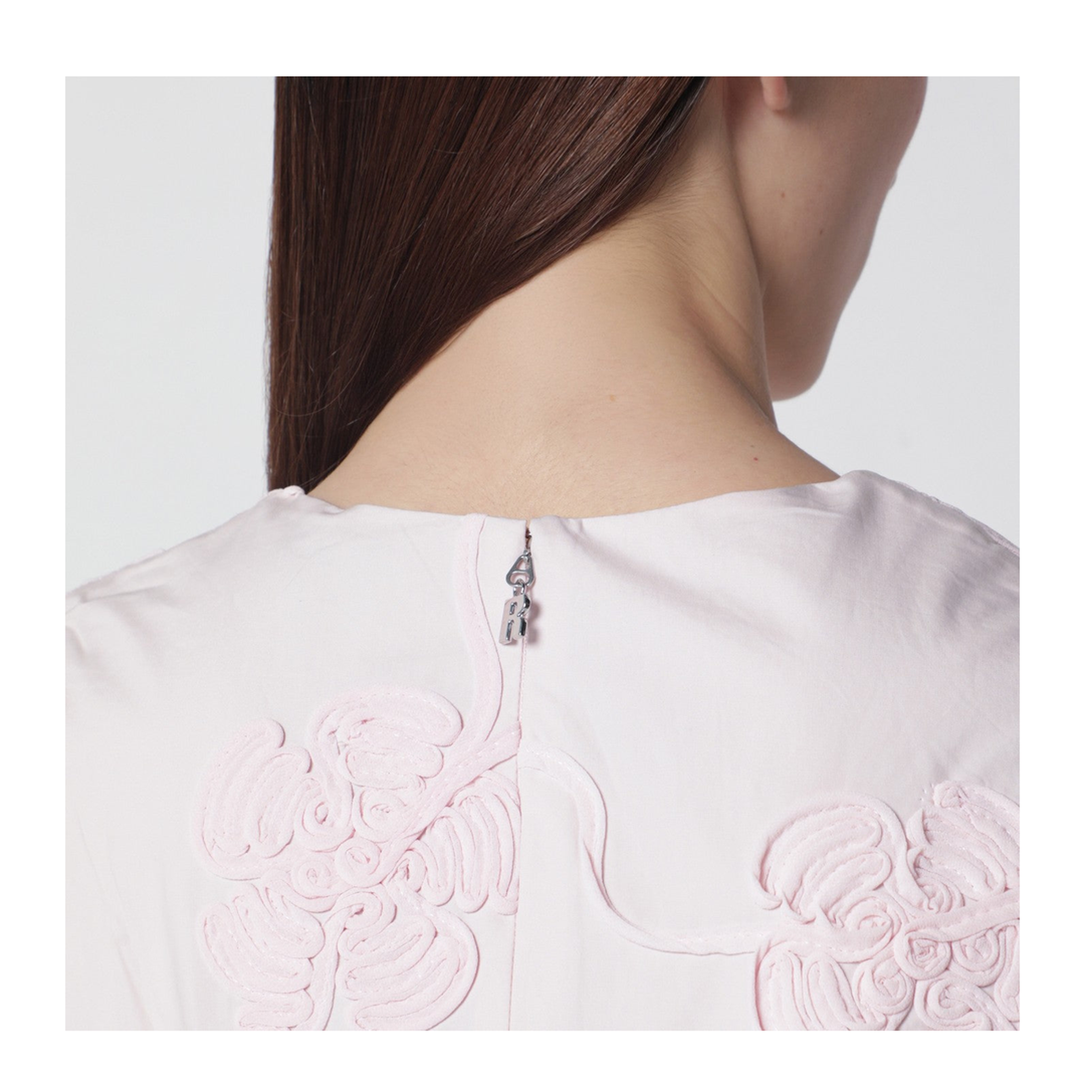 Orchid Pink Midi Dress with Floral Embroidery