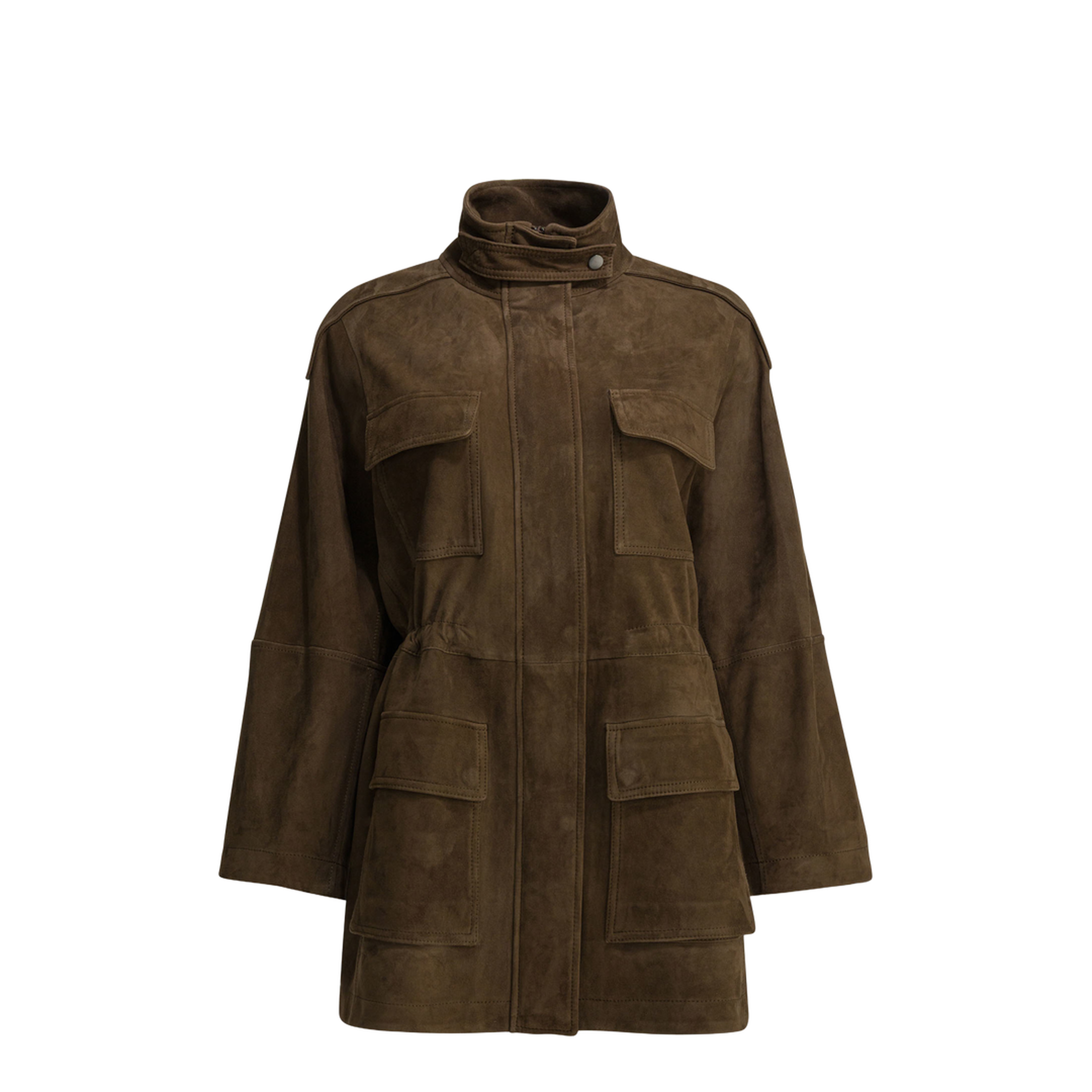 Suede Twill Safari Jacket Brown