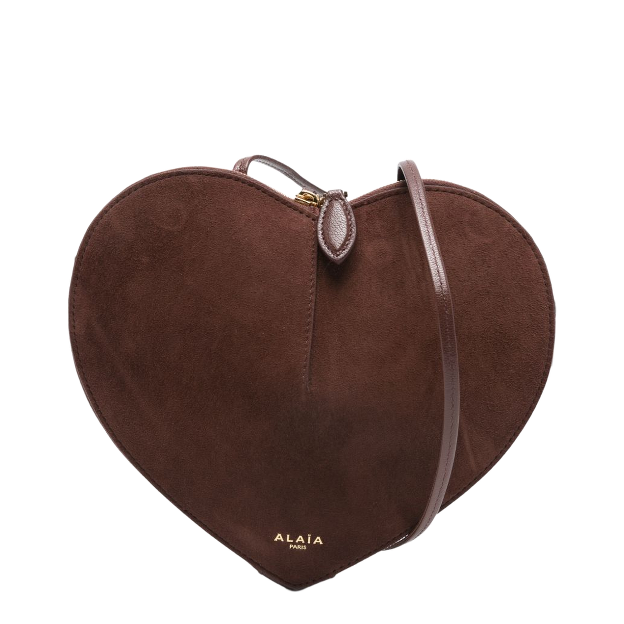 Brown Le Coeur Bi-Material Bag in Leather