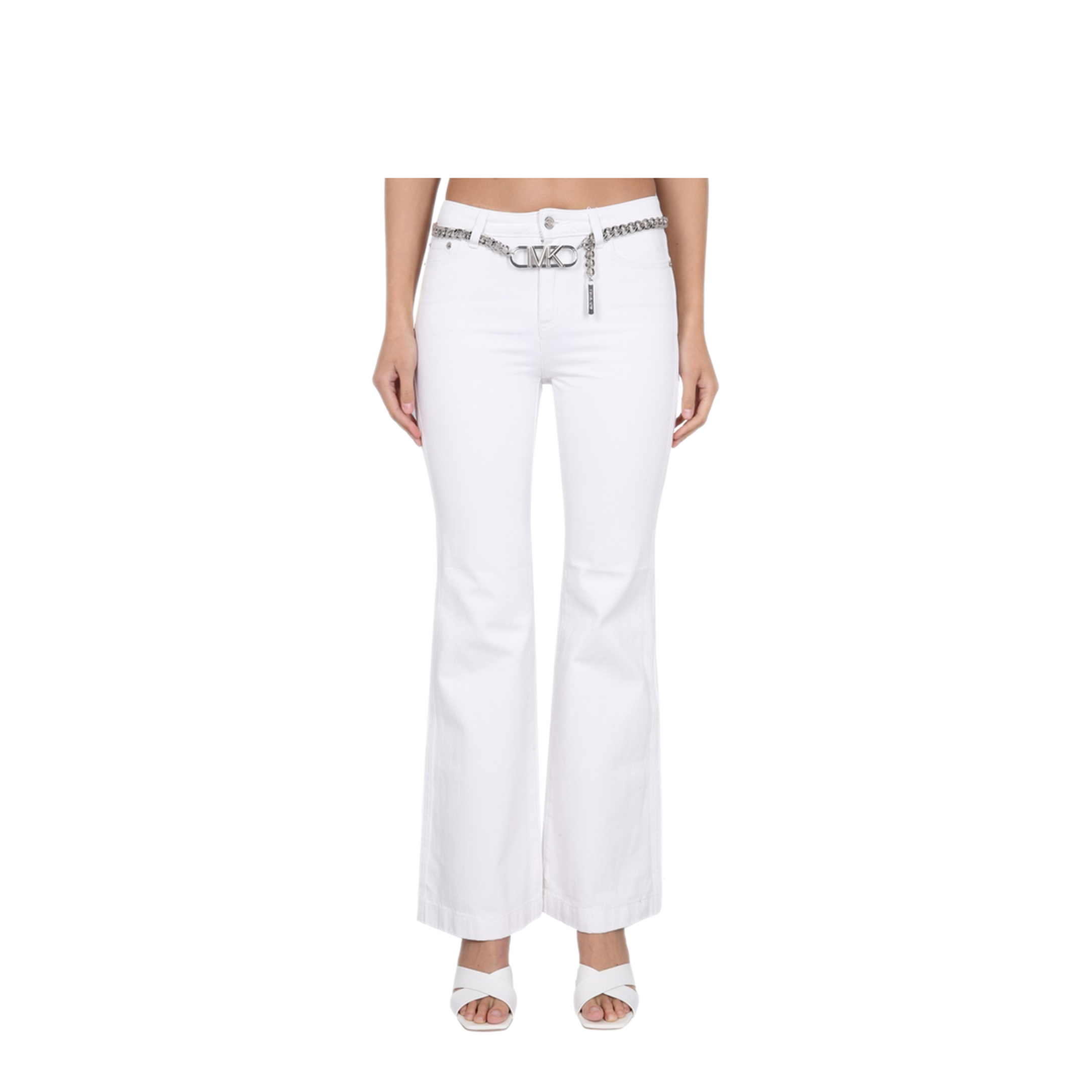 MAYFEYR - MICHAEL BY MICHAEL KORS - Pants With Logo Belt - MS3904180V117OPTICWHITE