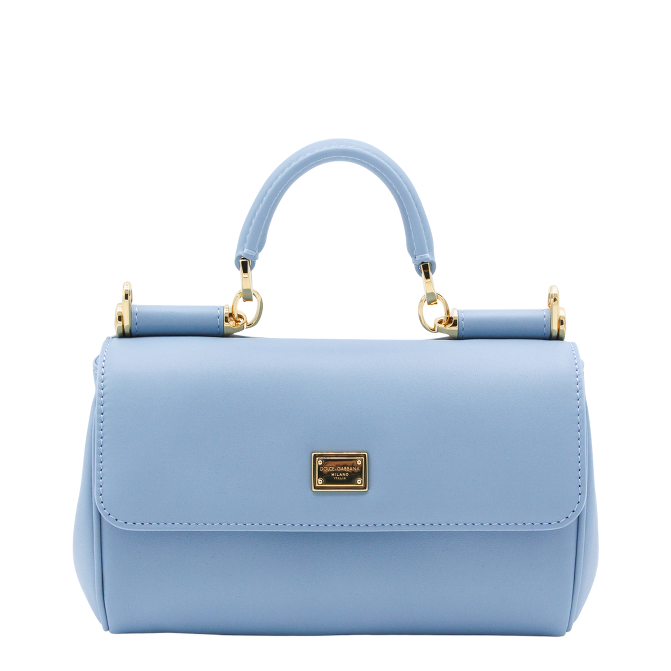 My Sicily Medium Calfskin Top-Handle Bag - Azure