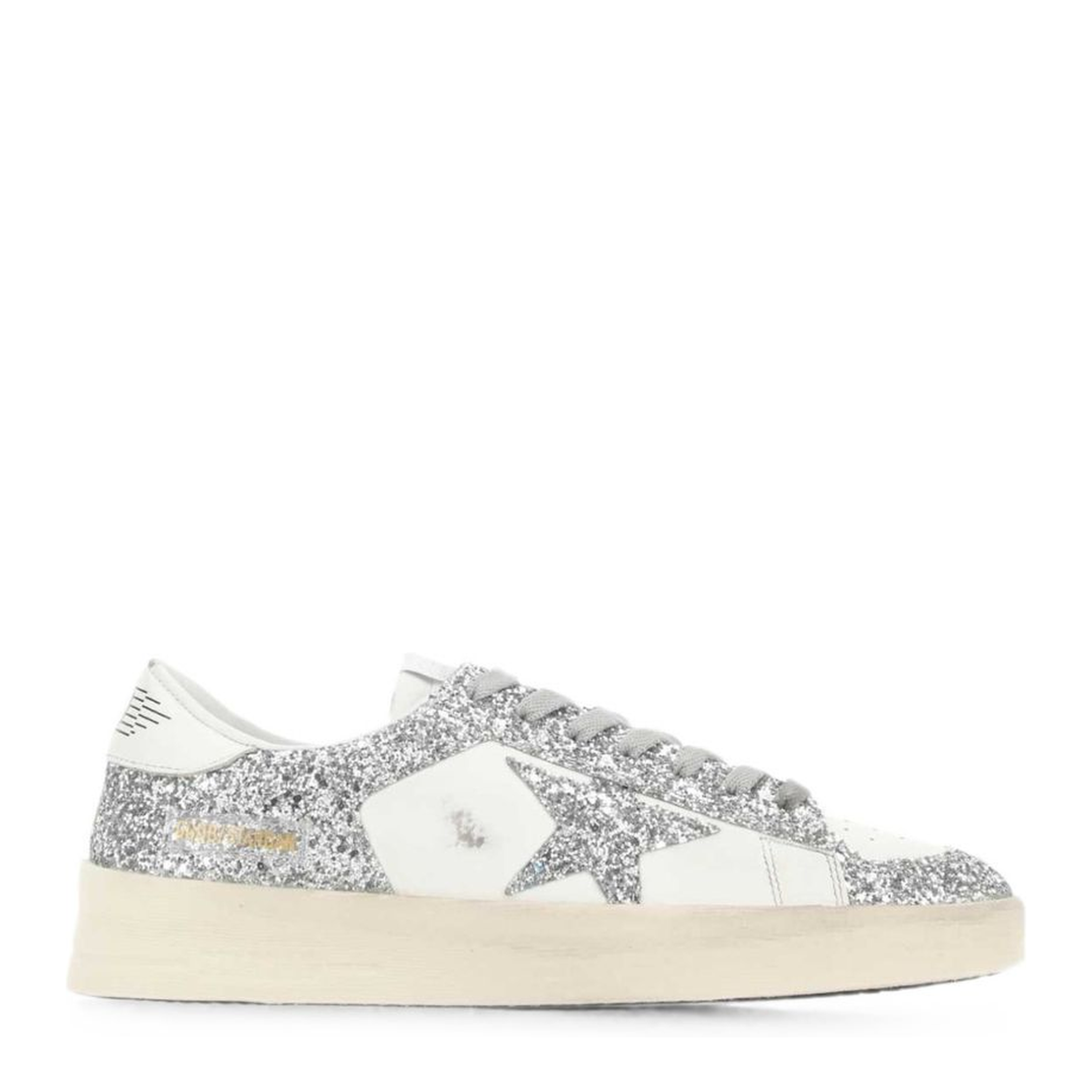 Stardan Sneakers in White and Silver Glitter