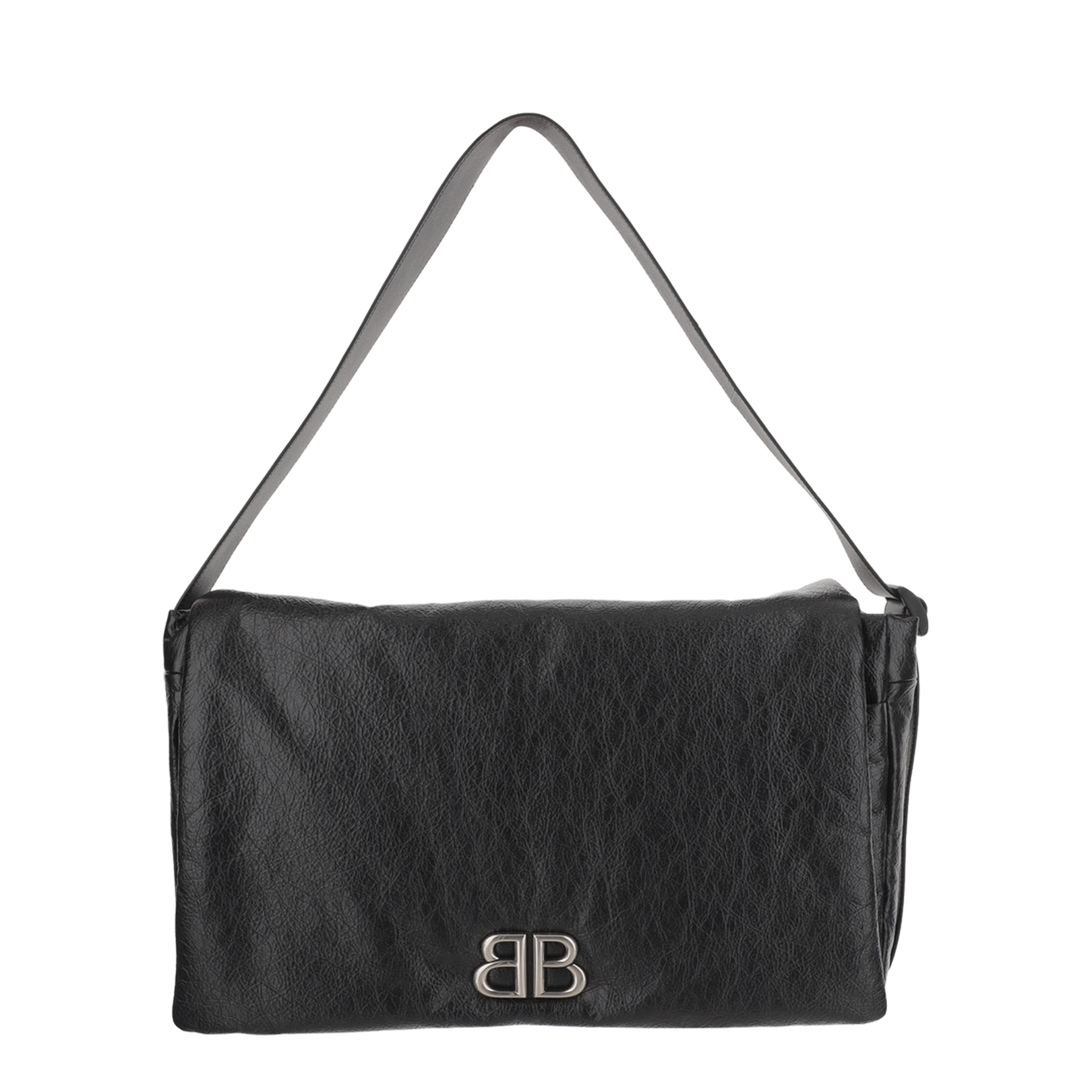 Black Leather Medium Monaco Crossbody Bag